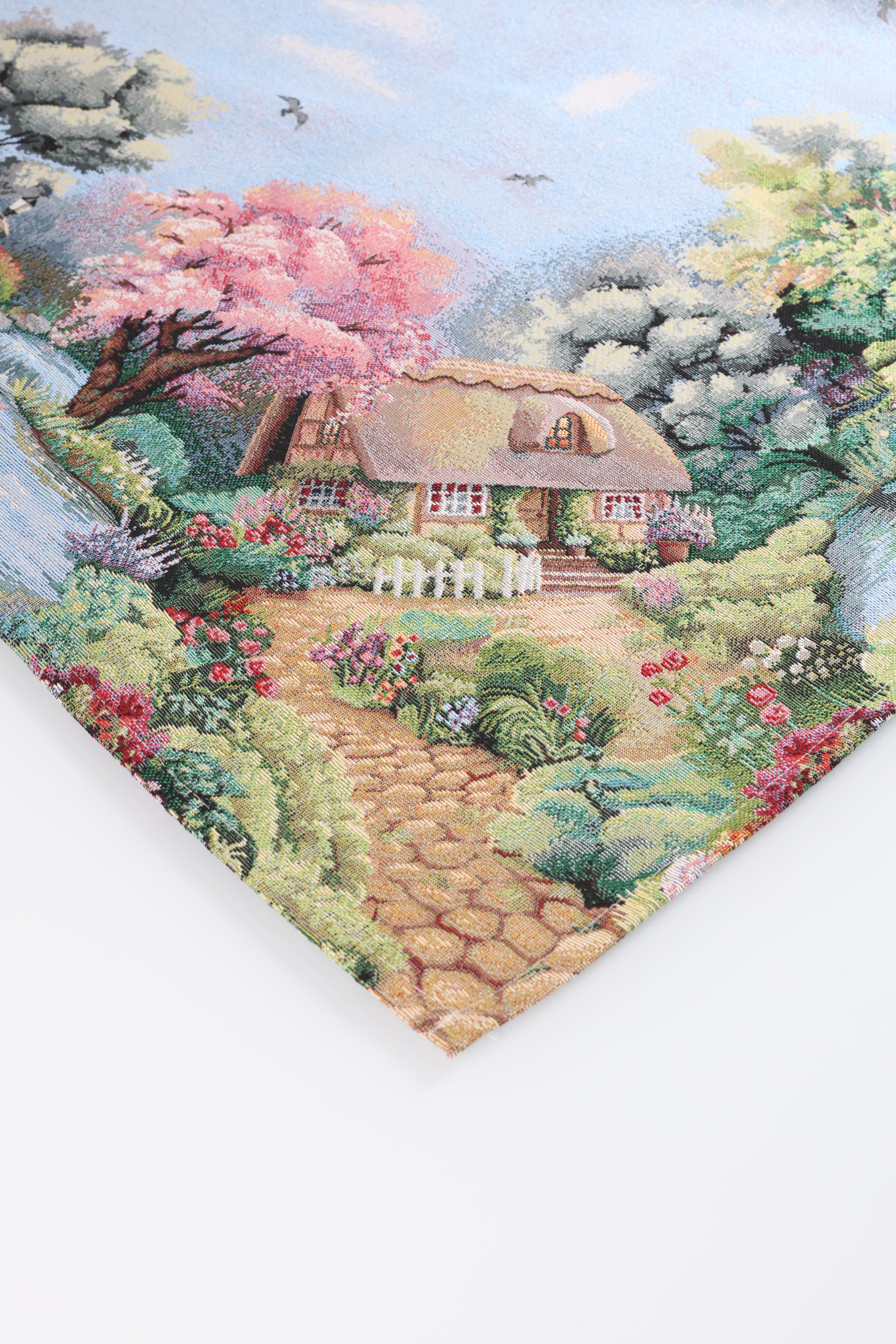 COPRITAVOLO GOBELIN RETTANGOLARE PAESAGGIO