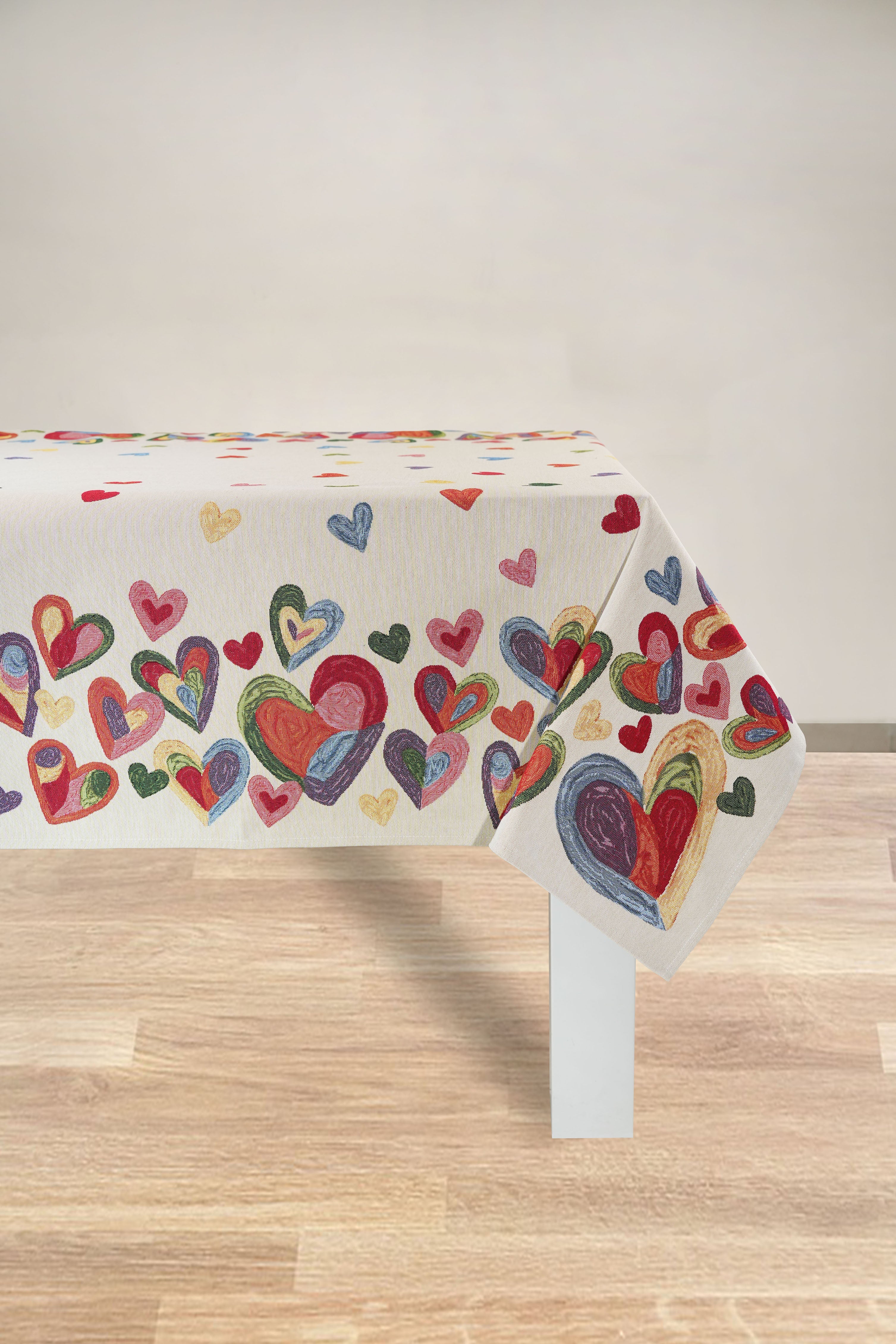 COPRITAVOLO GOBELIN RETTANGOLARE CUORE