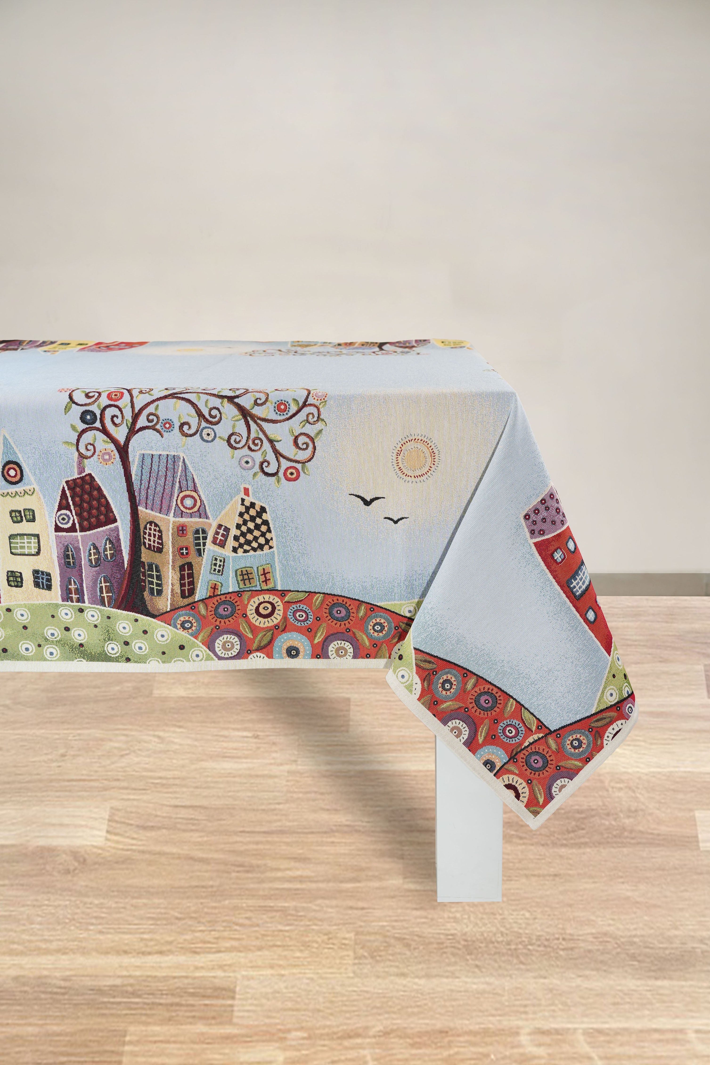 COPRITAVOLO GOBELIN RETTANGOLARE PAESAGGIO 1