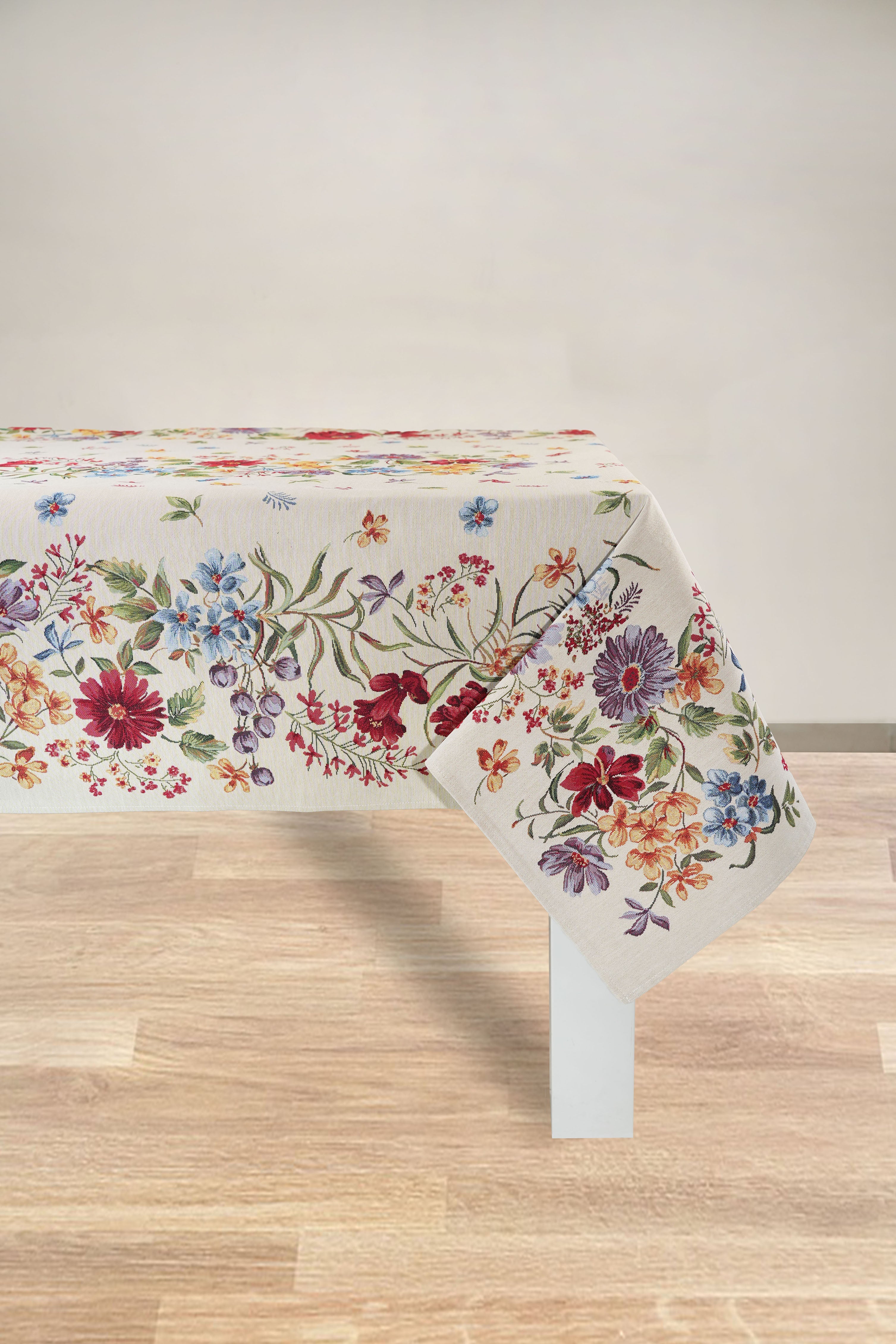 COPRITAVOLO GOBELIN RETTANGOLARE FLOREALE 9