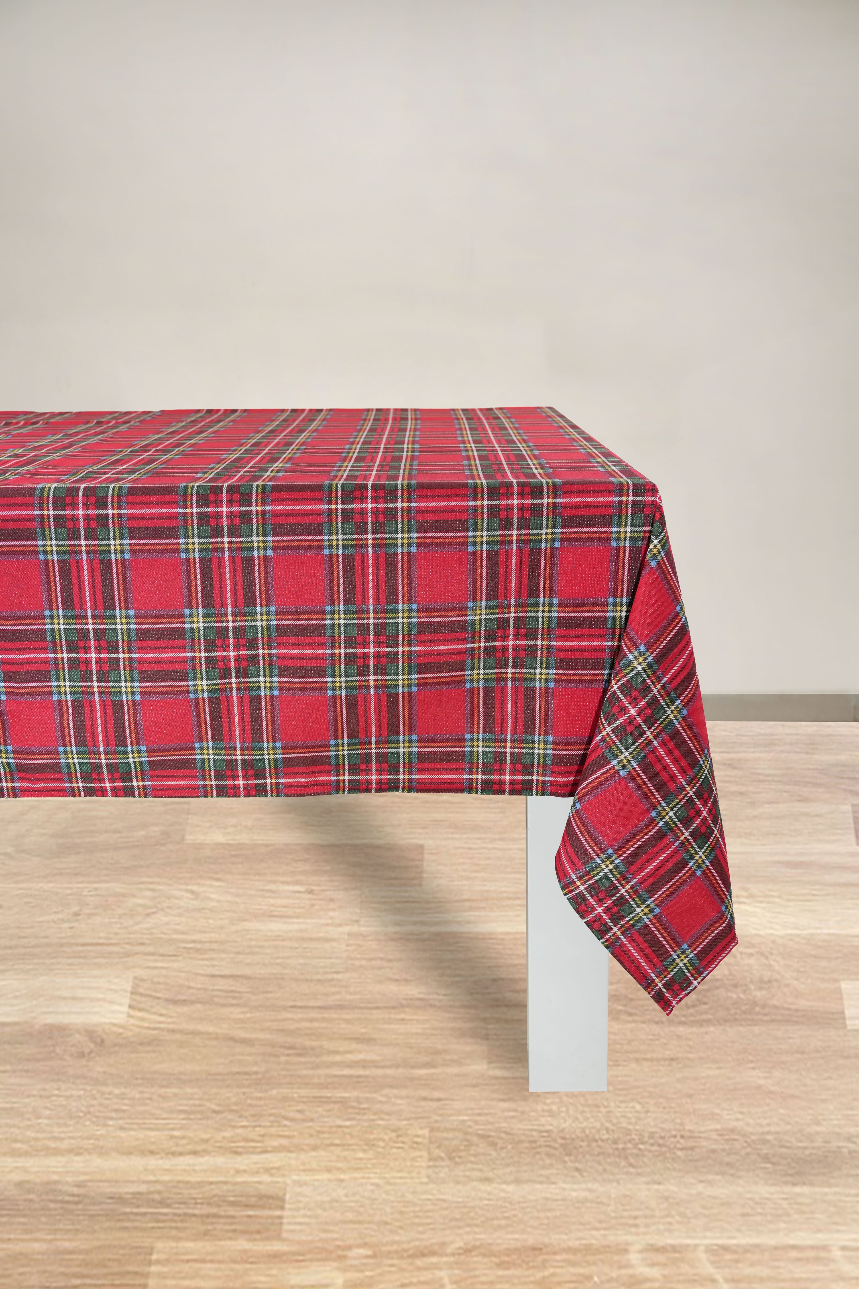 TOVAGLIA PANAMA LUREX NATALIZIA RETTANGOLARE SCOZZESE