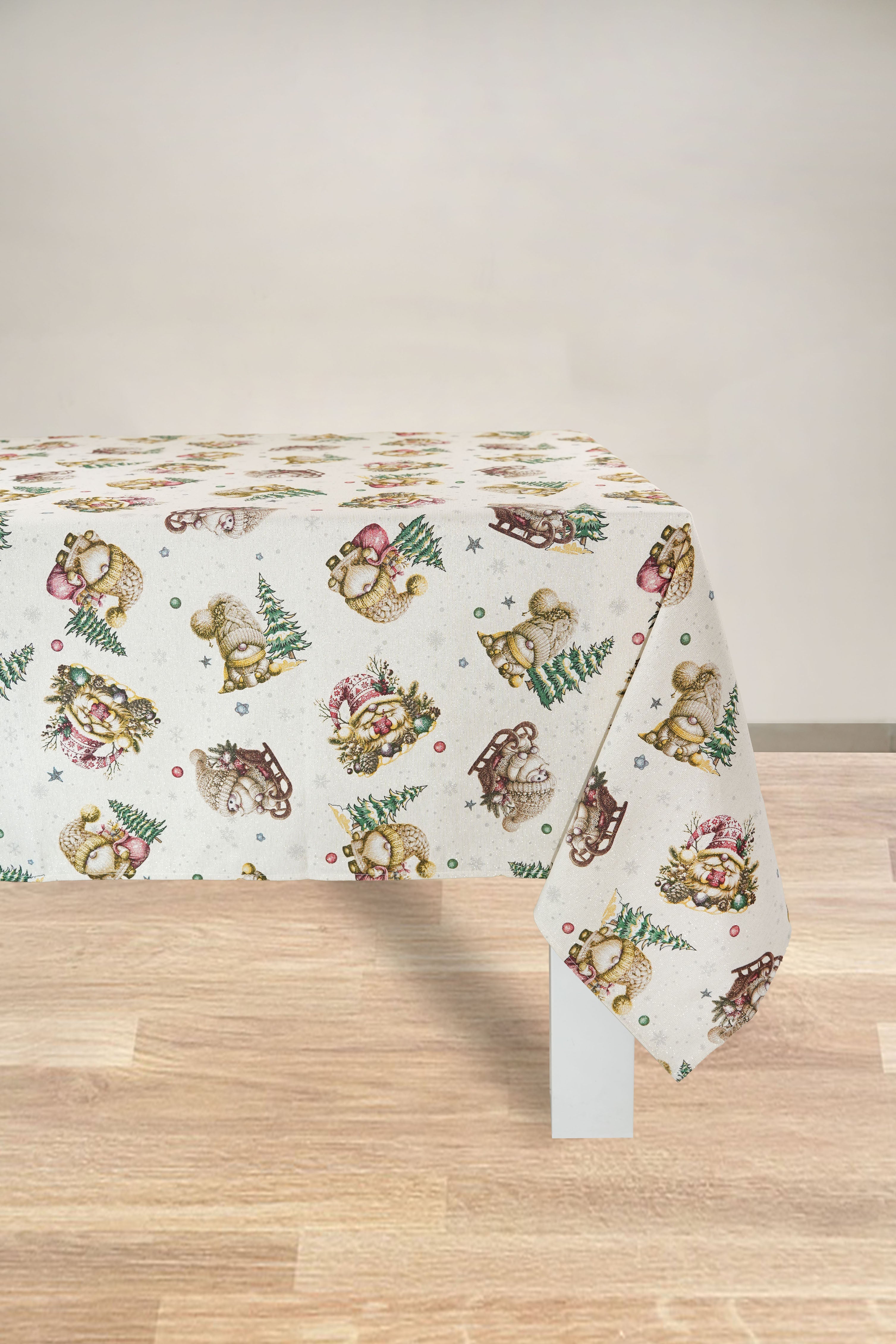 TOVAGLIA PANAMA LUREX NATALIZIA RETTANGOLARE GNOMO 1