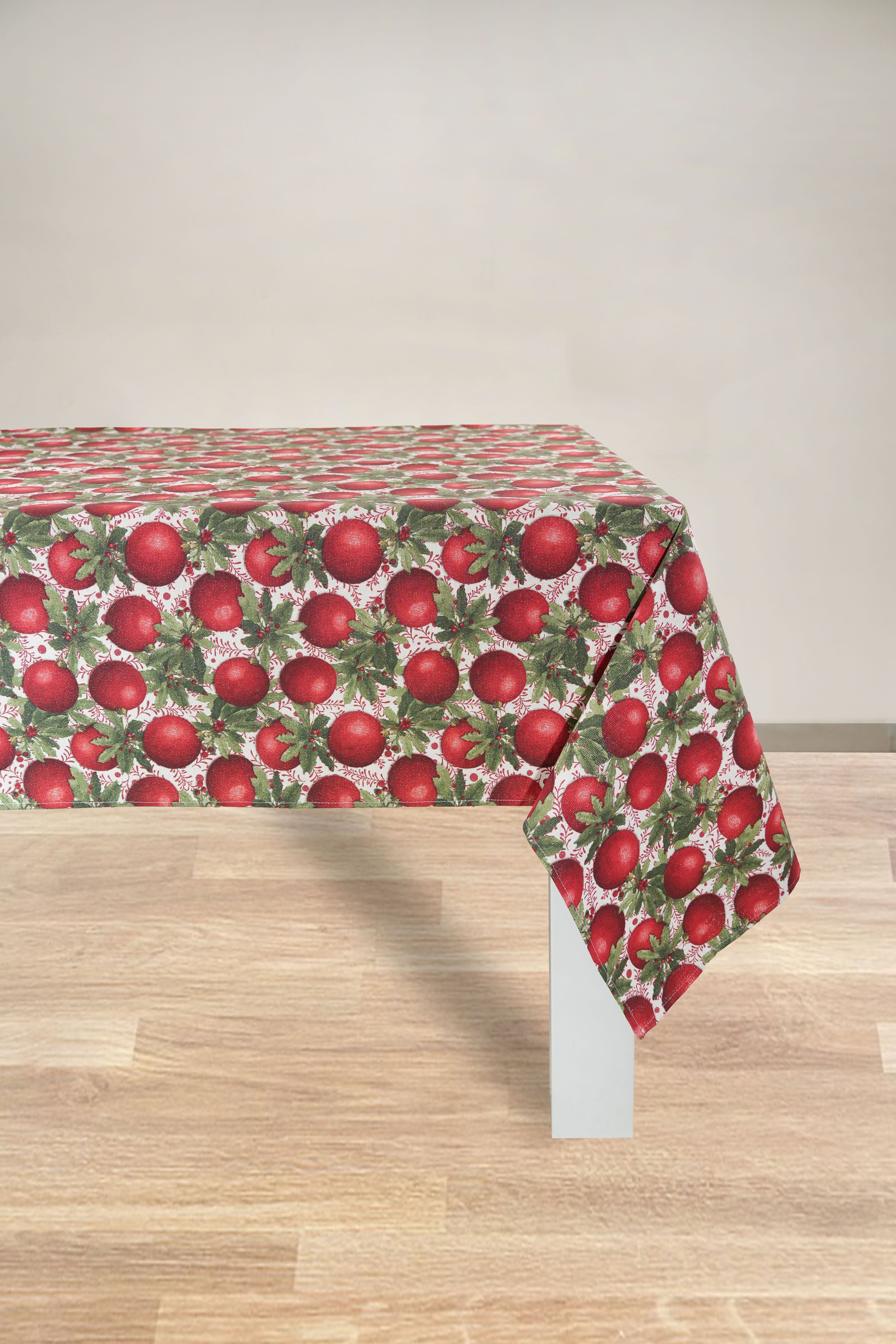 TOVAGLIA PANAMA LUREX NATALIZIA RETTANGOLARE PALLINE