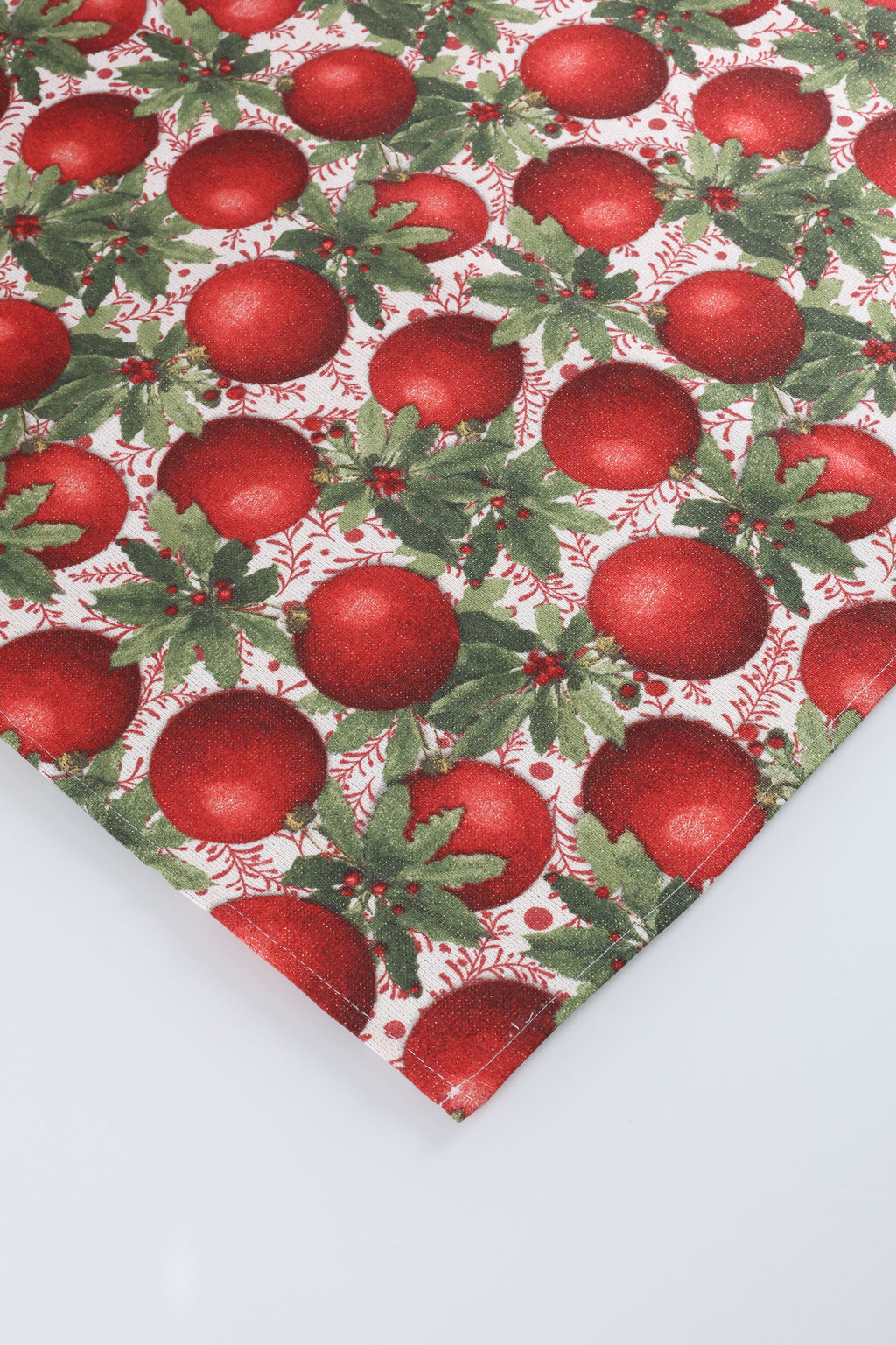 TOVAGLIA PANAMA LUREX NATALIZIA RETTANGOLARE PALLINE