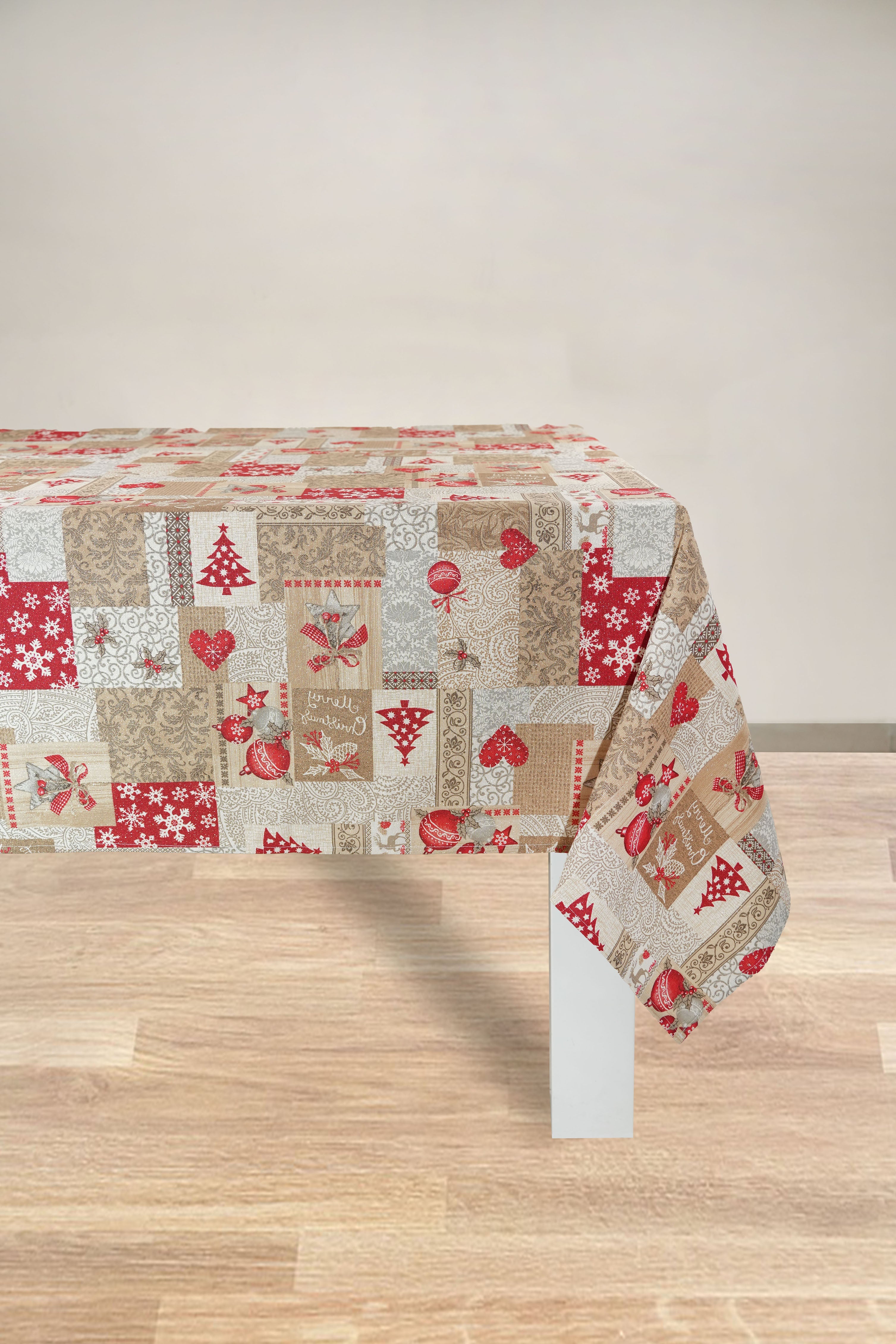 TOVAGLIA PANAMA LUREX NATALIZIA RETTANGOLARE PATCHWORK