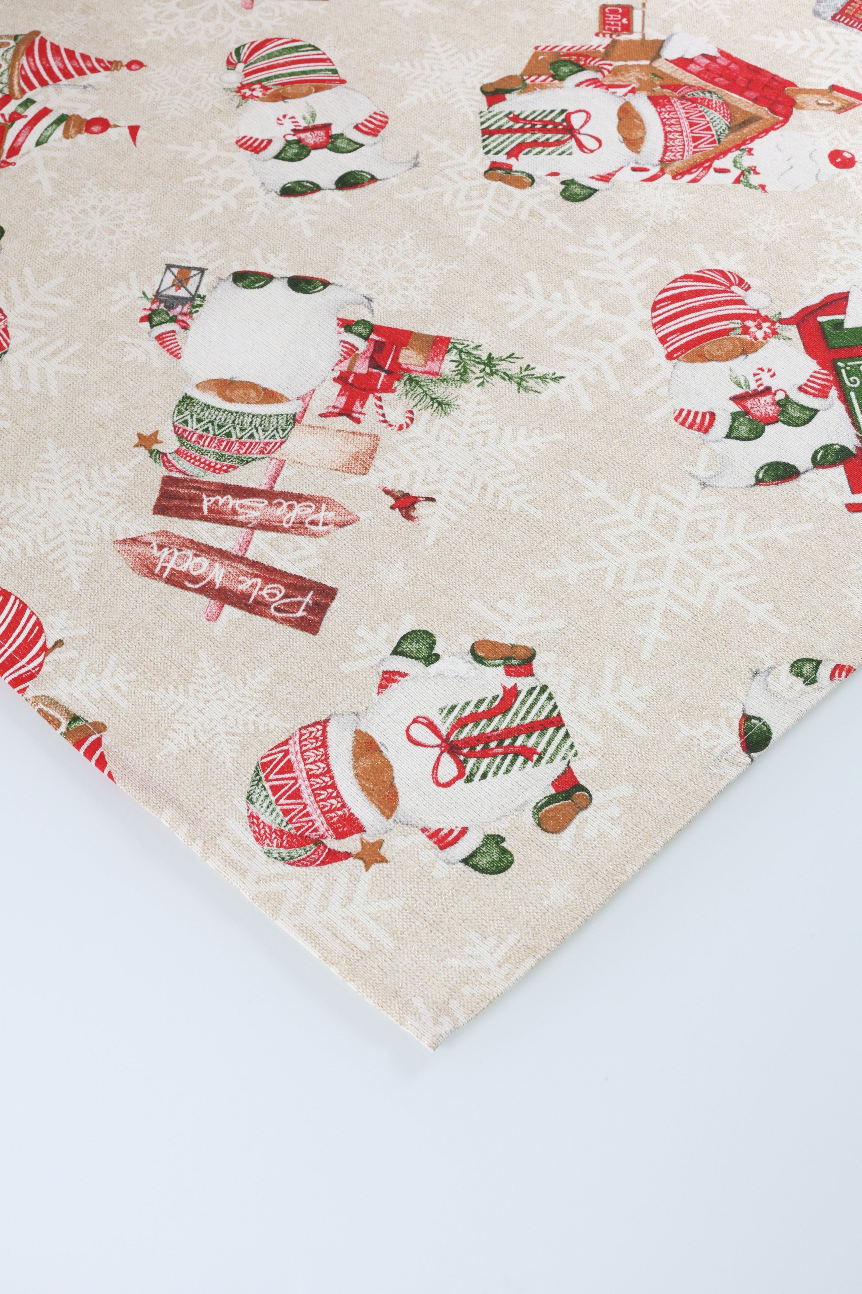 TOVAGLIA PANAMA LUREX NATALIZIA RETTANGOLARE GNOMO 2