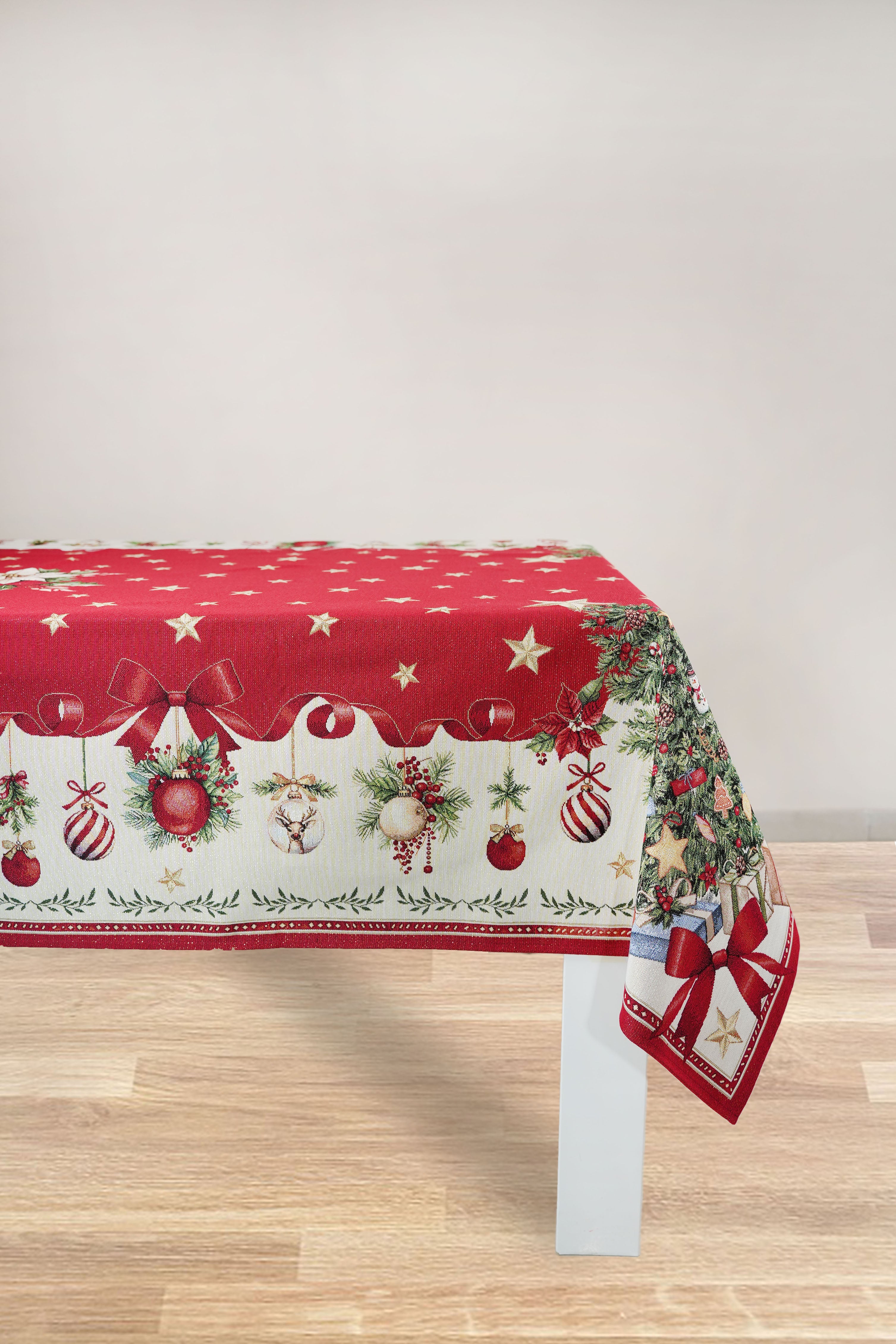 COPRITAVOLO GOBELIN NATALIZIO RETTANGOLARE DECORAZIONE