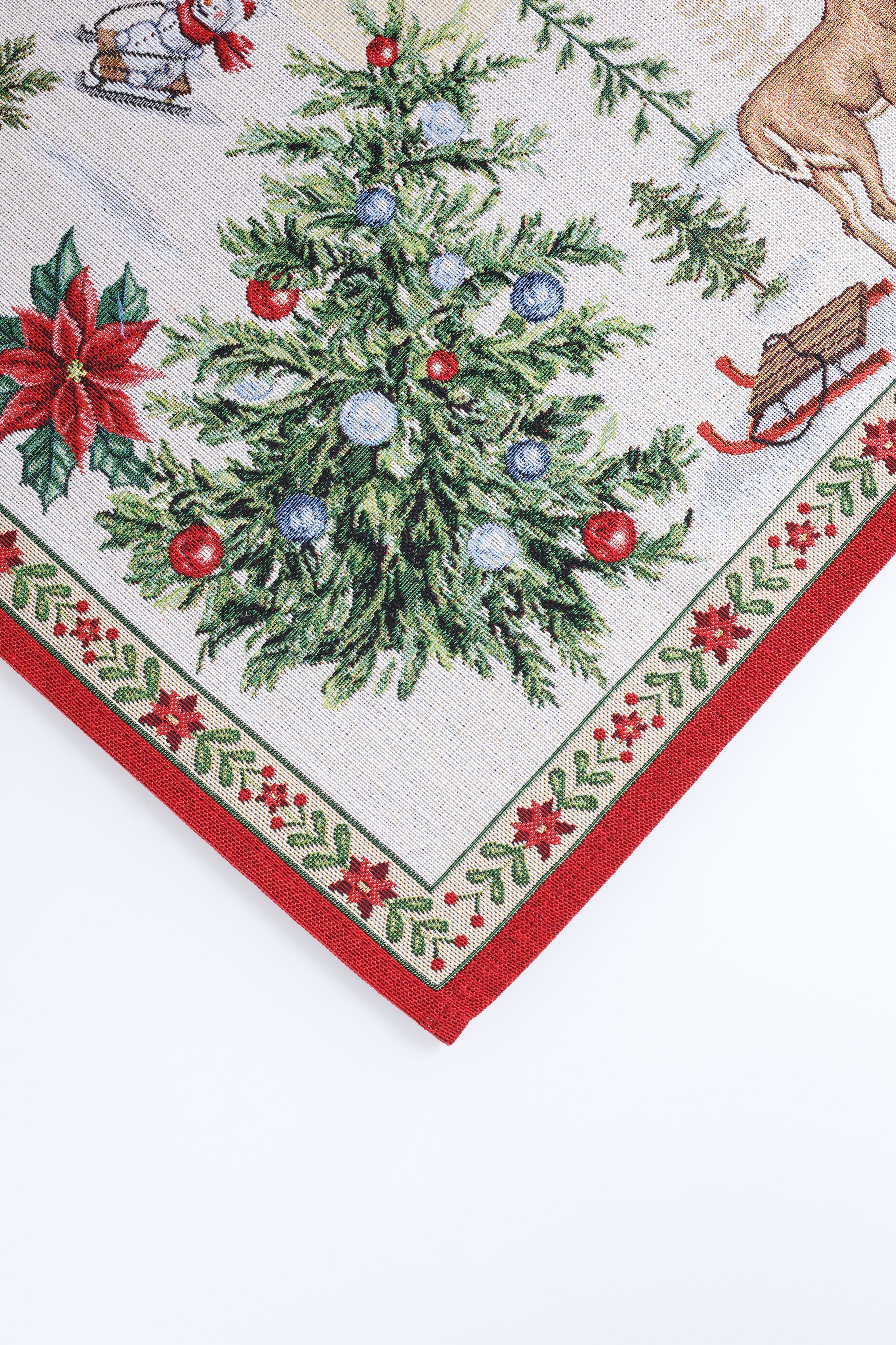 COPRITAVOLO GOBELIN NATALIZIO RETTANGOLARE PAESAGGIO