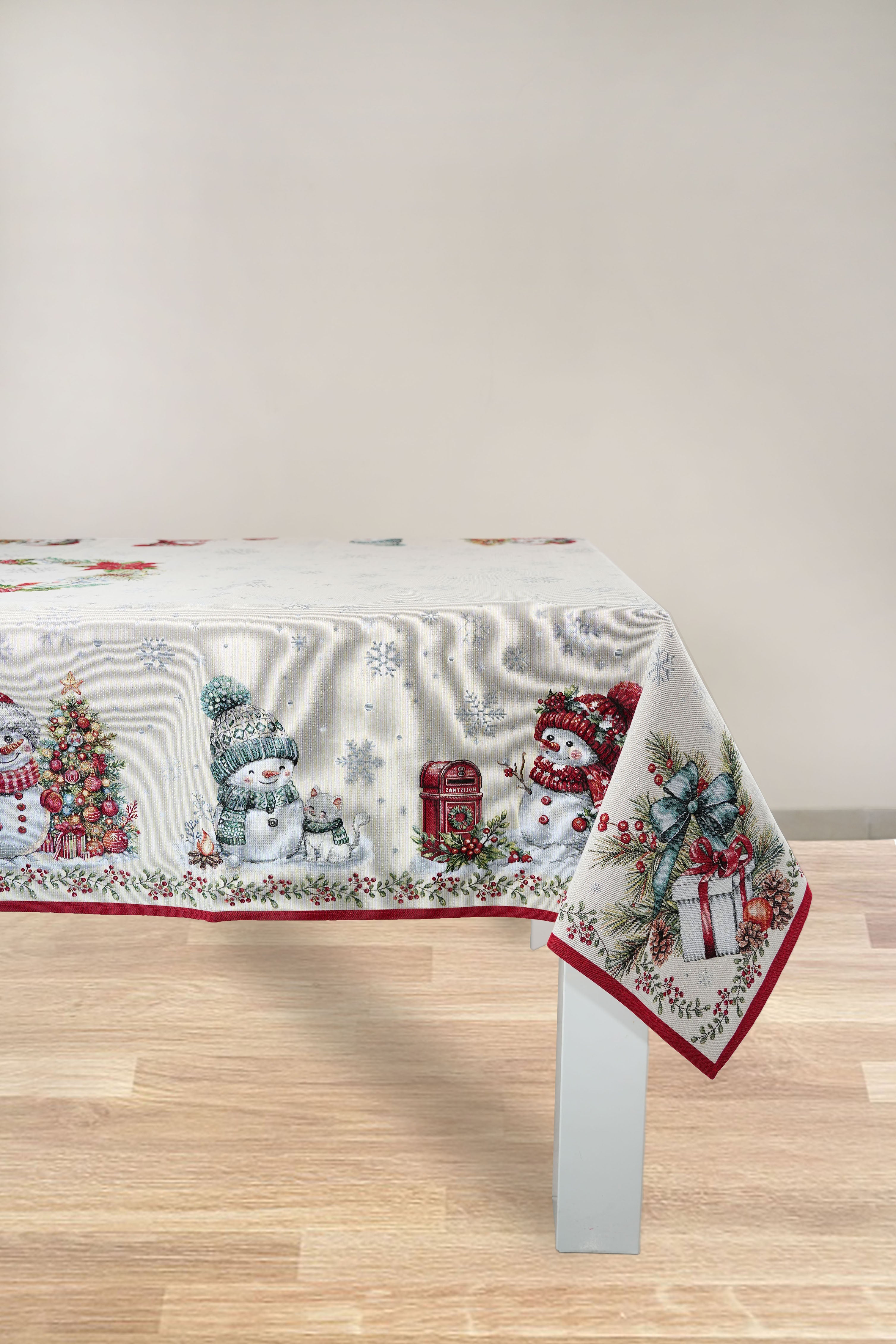 COPRITAVOLO GOBELIN NATALIZIO RETTANGOLARE PUPAZZO DI NEVE