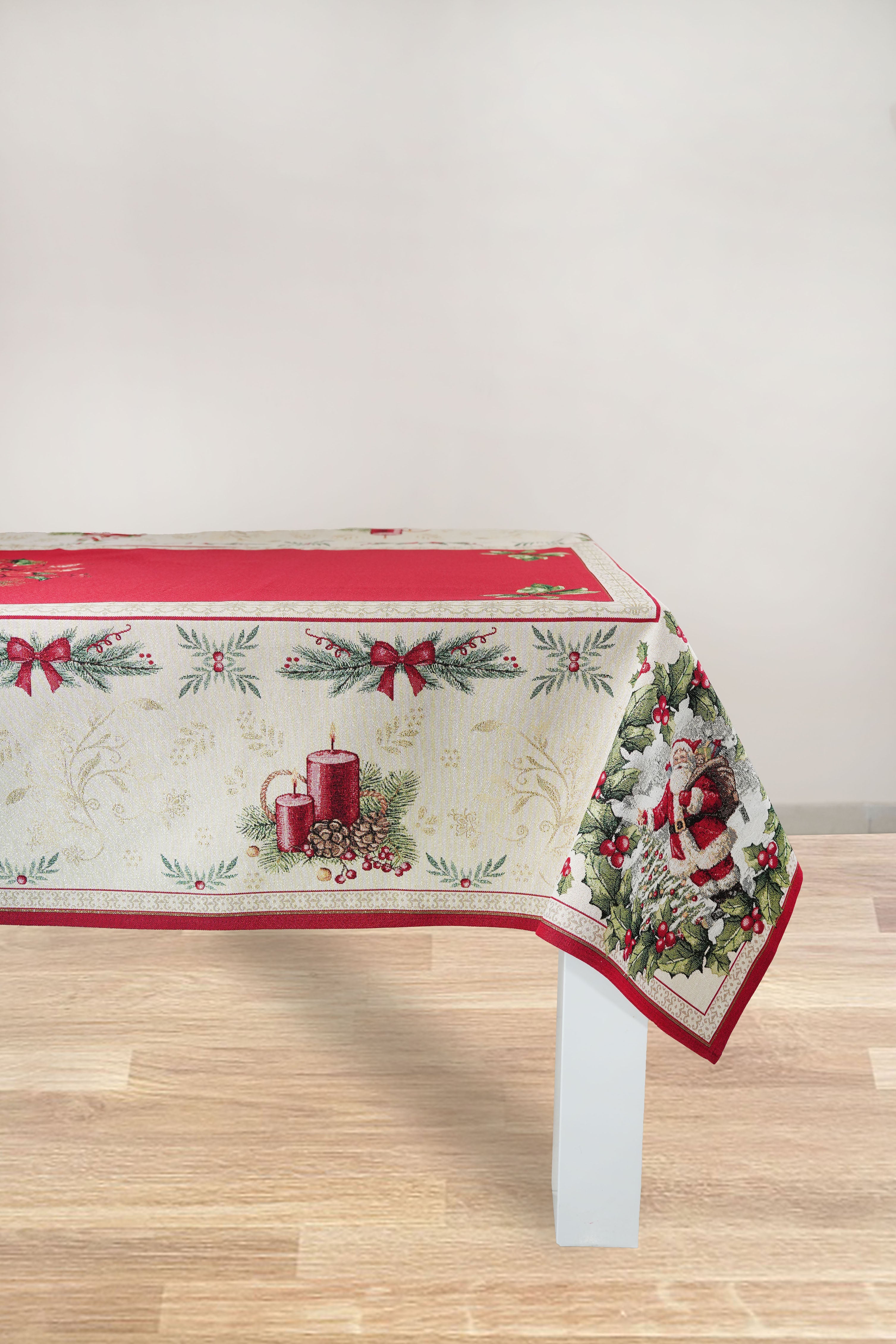 COPRITAVOLO GOBELIN NATALIZIO RETTANGOLARE BABBO NATALE