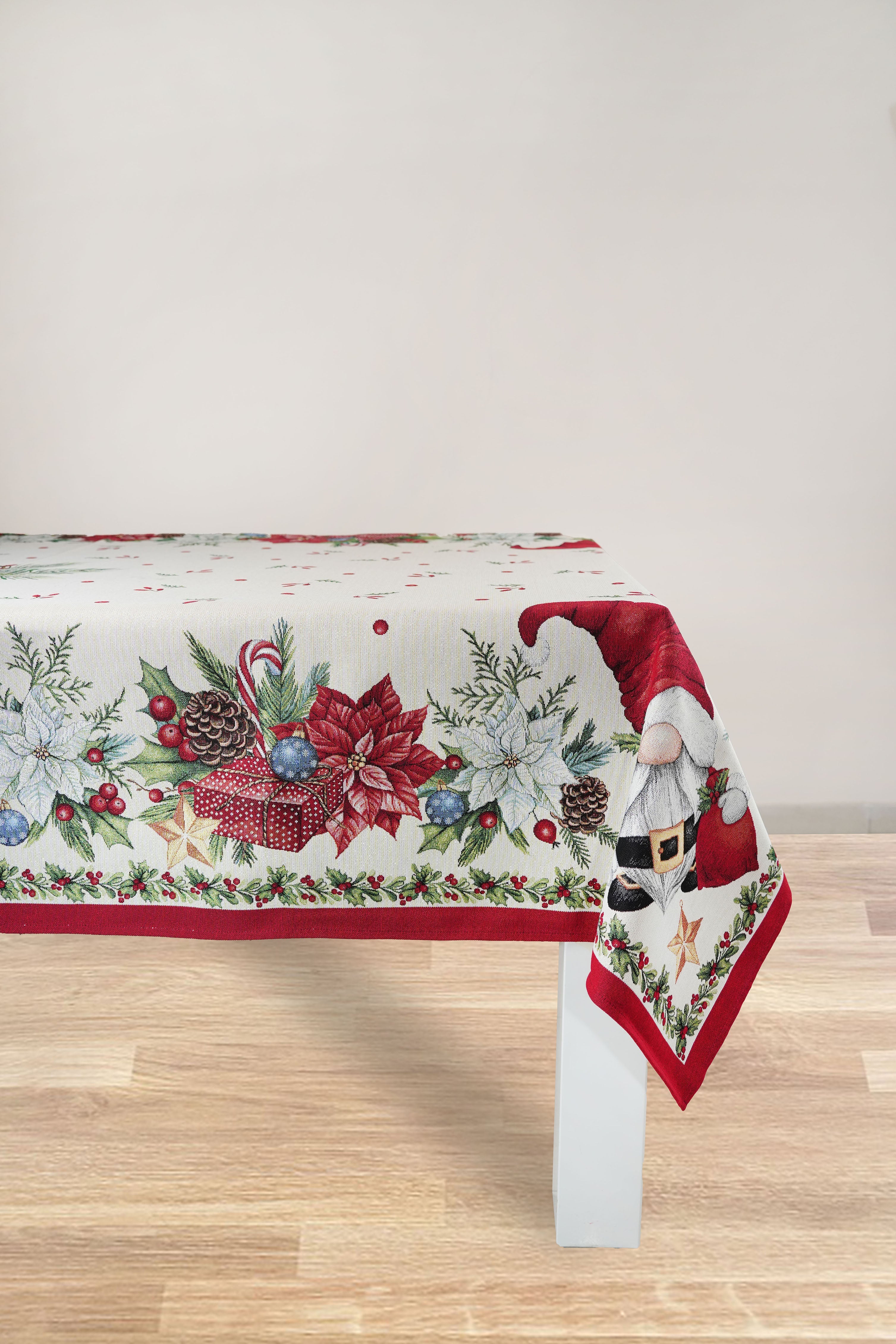 COPRITAVOLO GOBELIN NATALIZIO RETTANGOLARE GNOMO 4