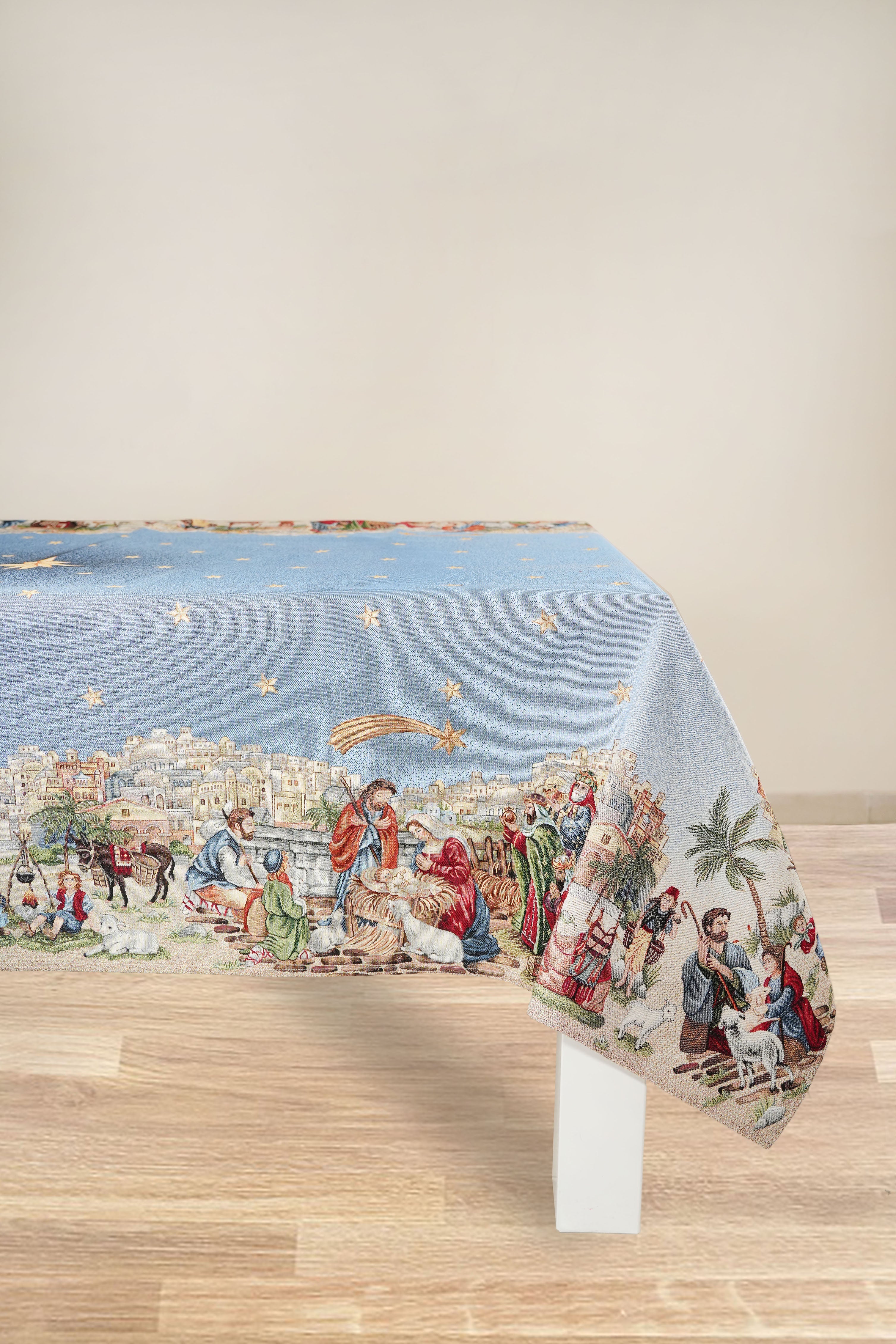 COPRITAVOLO GOBELIN NATALIZIO RETTANGOLARE RELIGIOSO 1