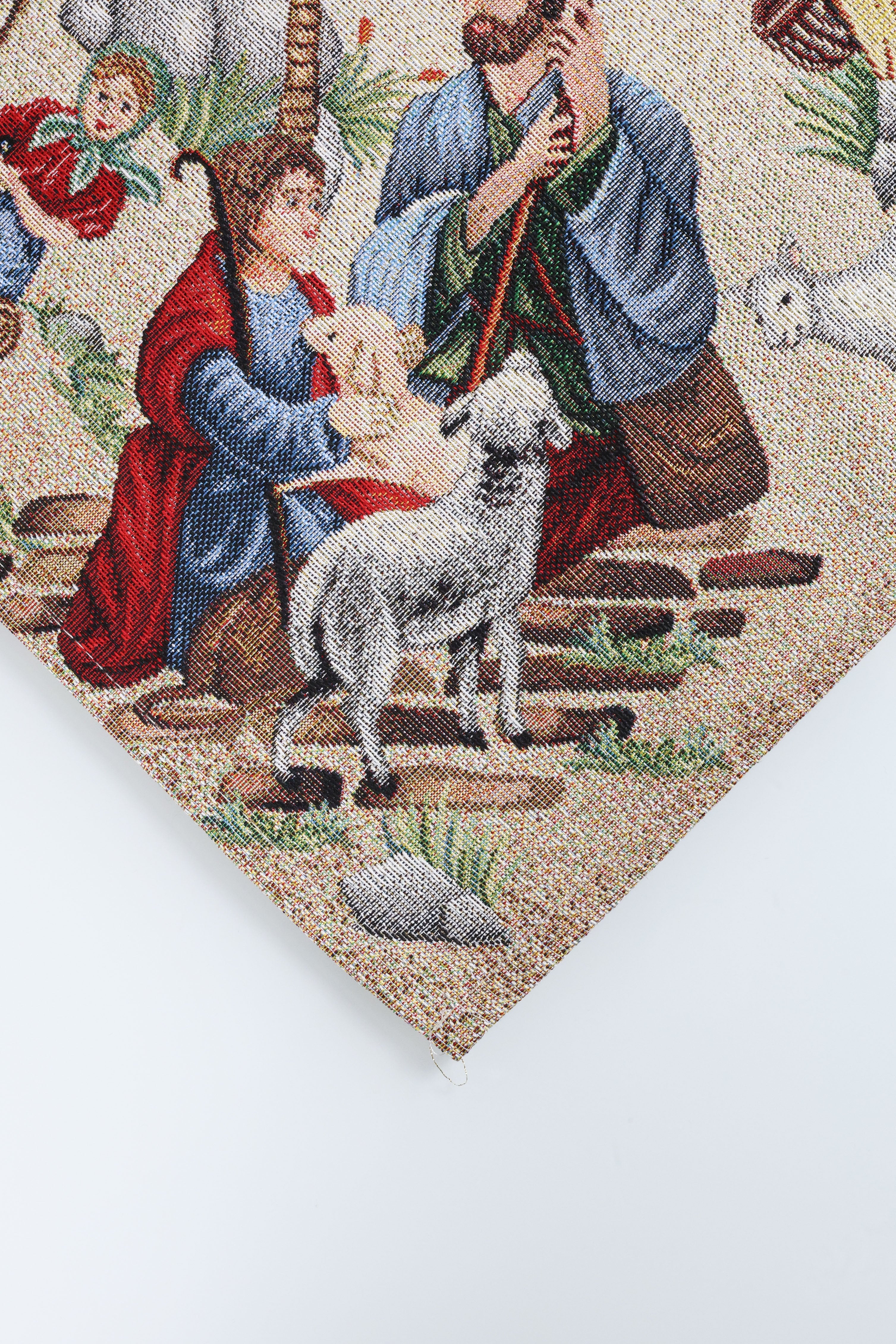 COPRITAVOLO GOBELIN NATALIZIO RETTANGOLARE RELIGIOSO 1