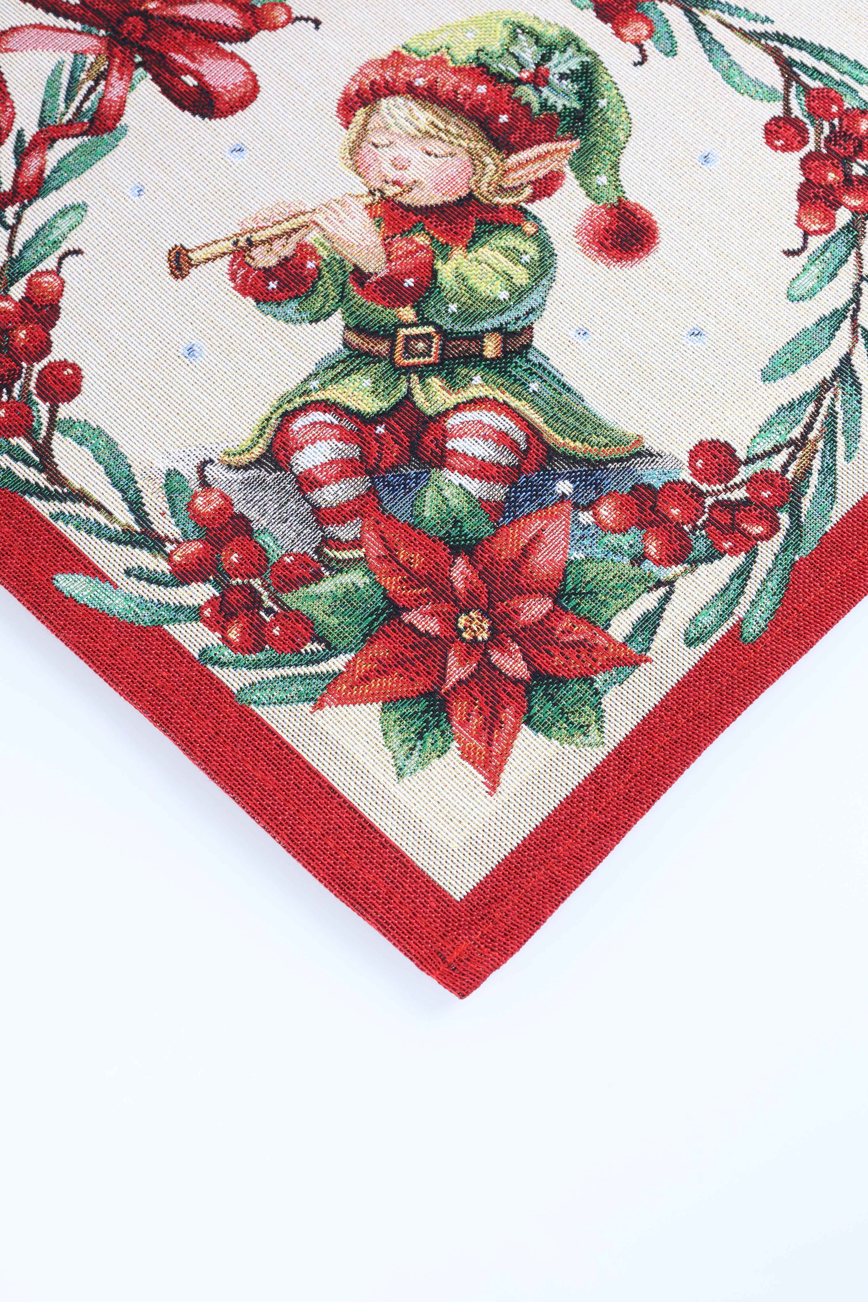 COPRITAVOLO GOBELIN NATALIZIO RETTANGOLARE ELFO