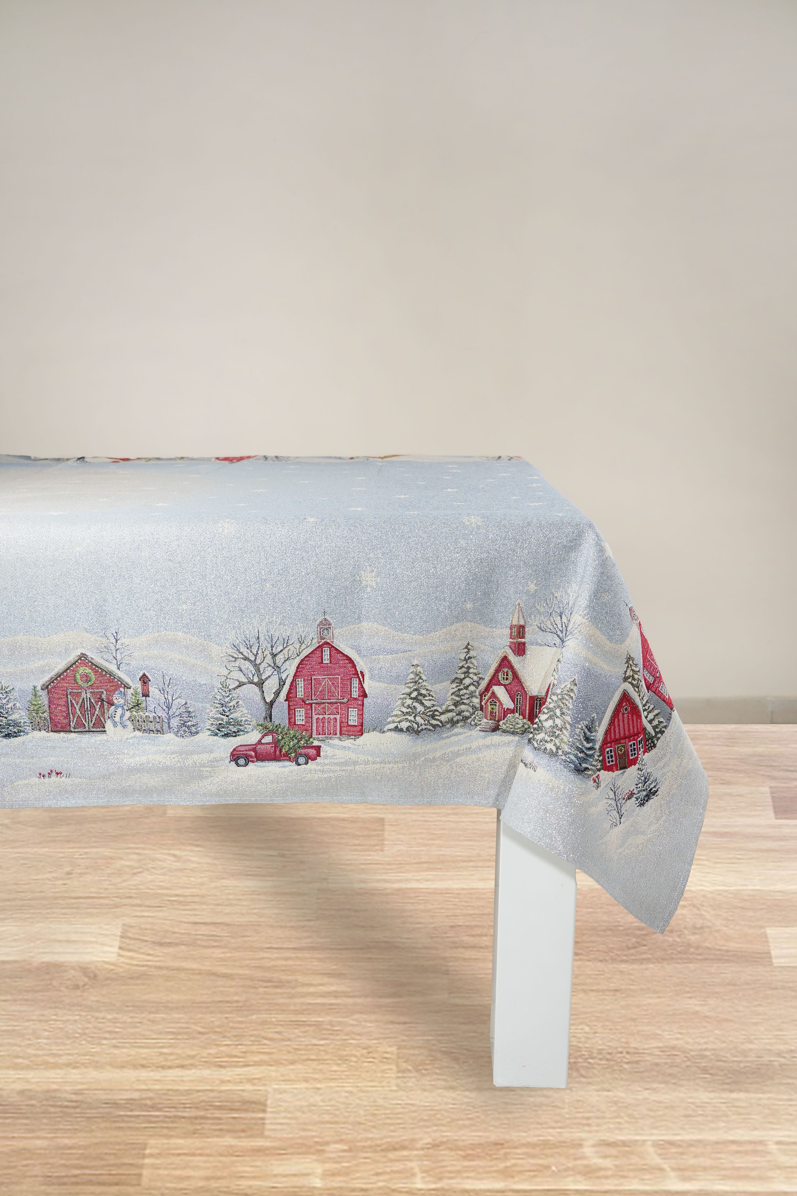 COPRITAVOLO GOBELIN NATALIZIO RETTANGOLARE PAESAGGIO 2