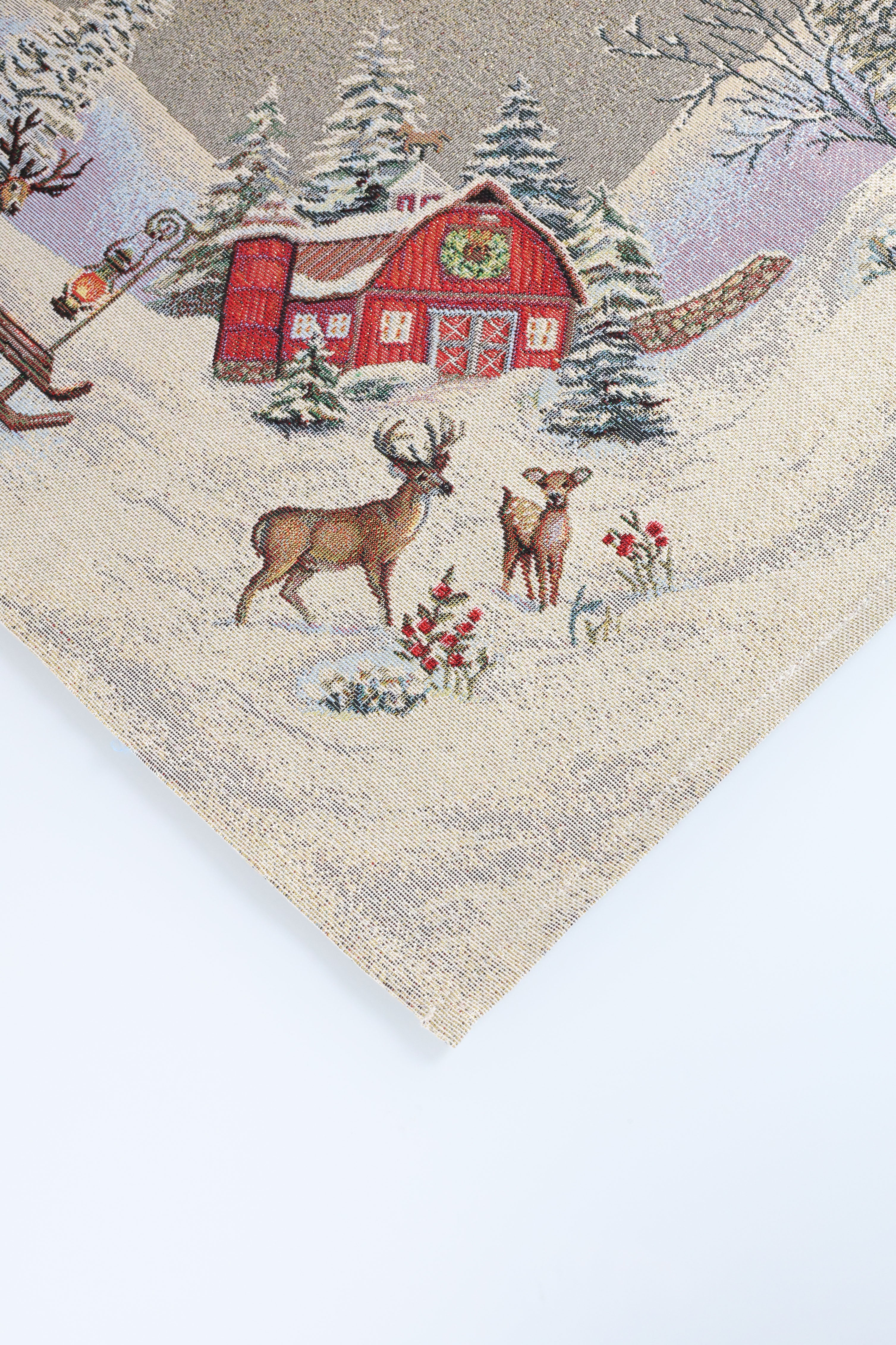 COPRITAVOLO GOBELIN NATALIZIO RETTANGOLARE PAESAGGIO 1