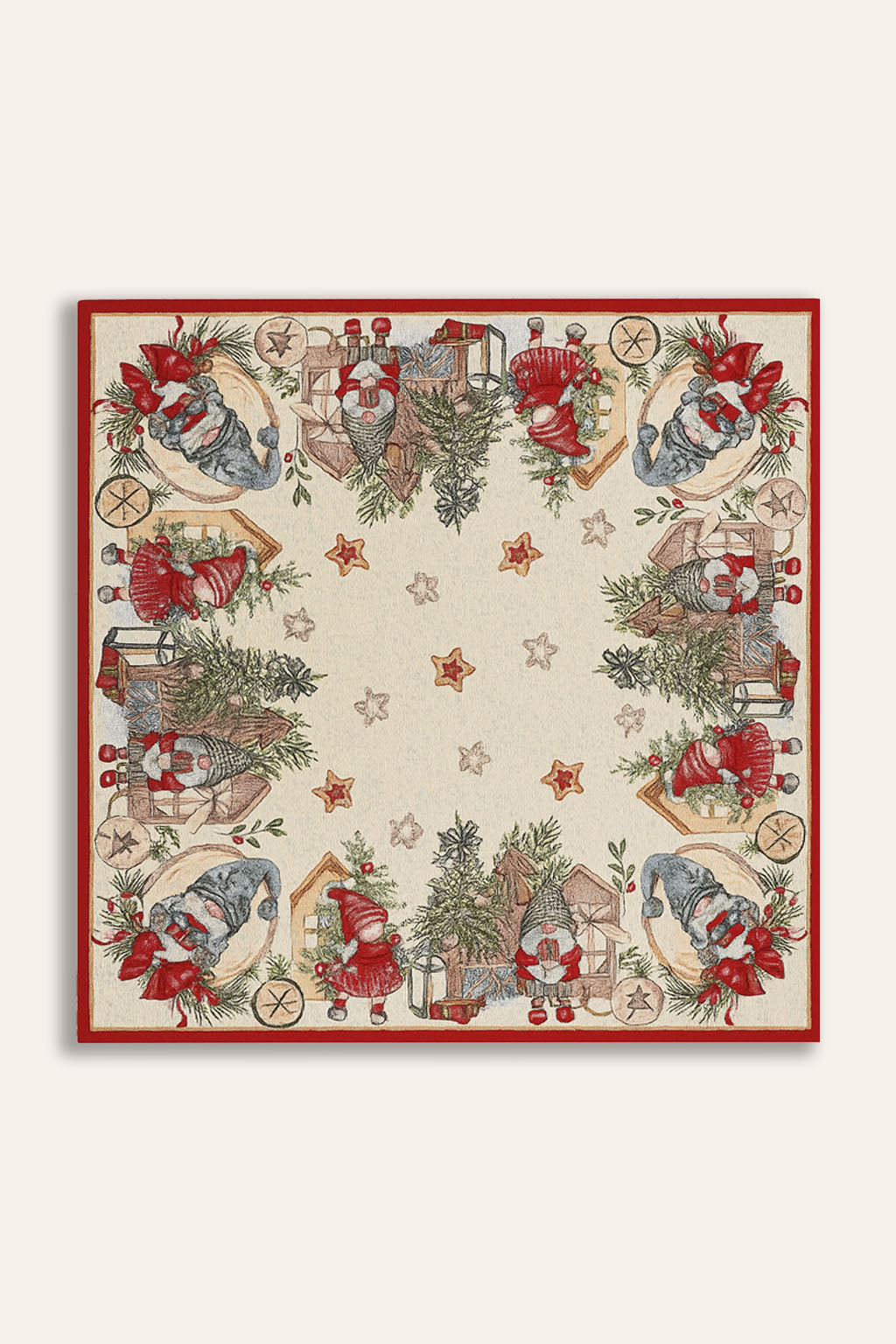 COPRITAVOLO GOBELIN NATALIZIO QUADRATO GNOMO