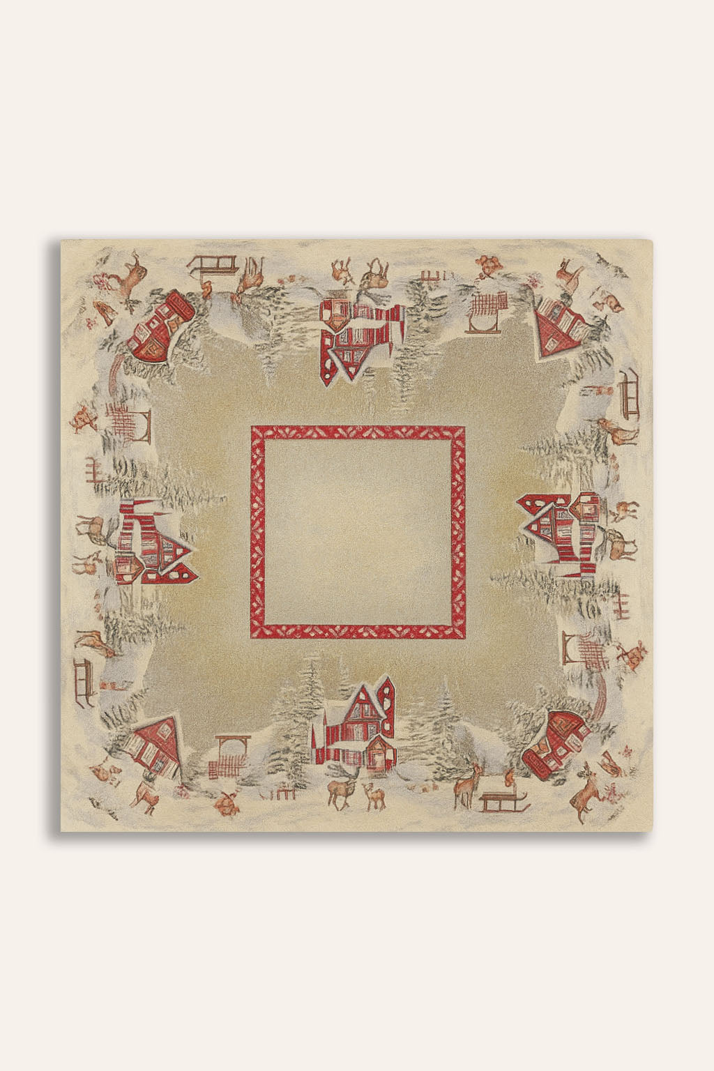 COPRITAVOLO GOBELIN NATALIZIO QUADRATOPAESAGGIO