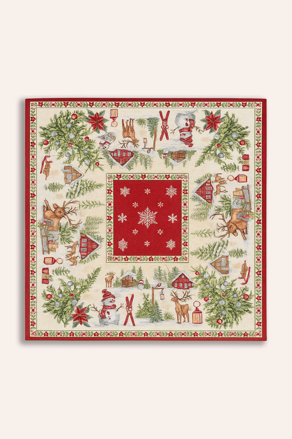 COPRITAVOLO GOBELIN NATALIZIO QUADRATO