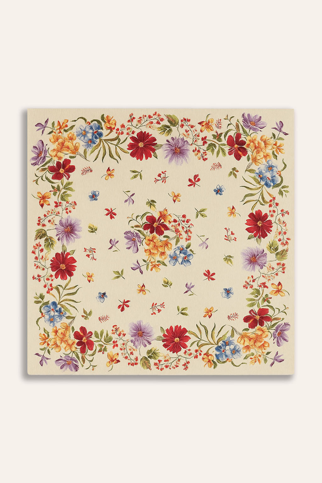 COPRITAVOLO QUADRATO GOBELIN FLOREALE 1