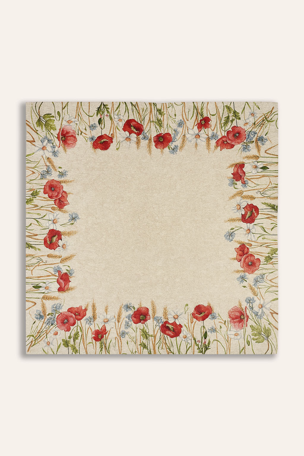COPRITAVOLO QUADRATO GOBELIN PAPAVERI ROSSI PICCOLI