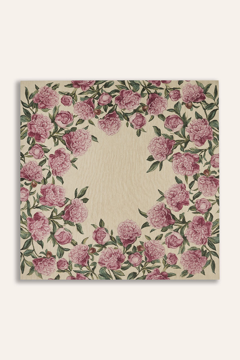 COPRITAVOLO QUADRATO GOBELIN PEONIE ROSA