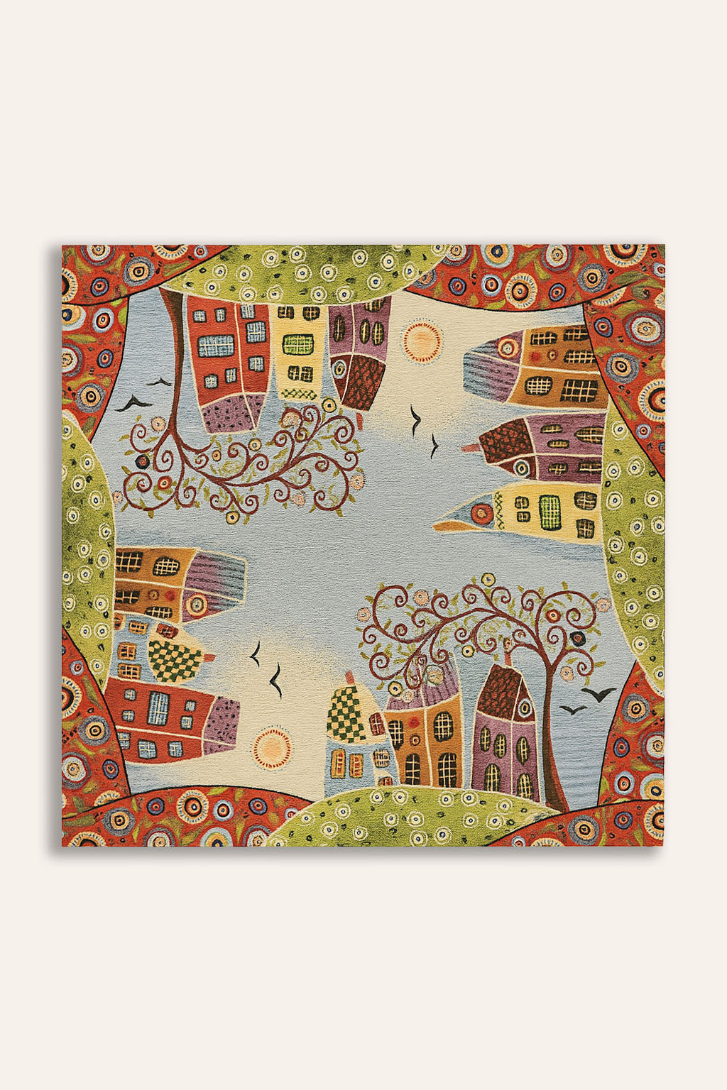 COPRITAVOLO QUADRATO GOBELIN PAESAGGIO