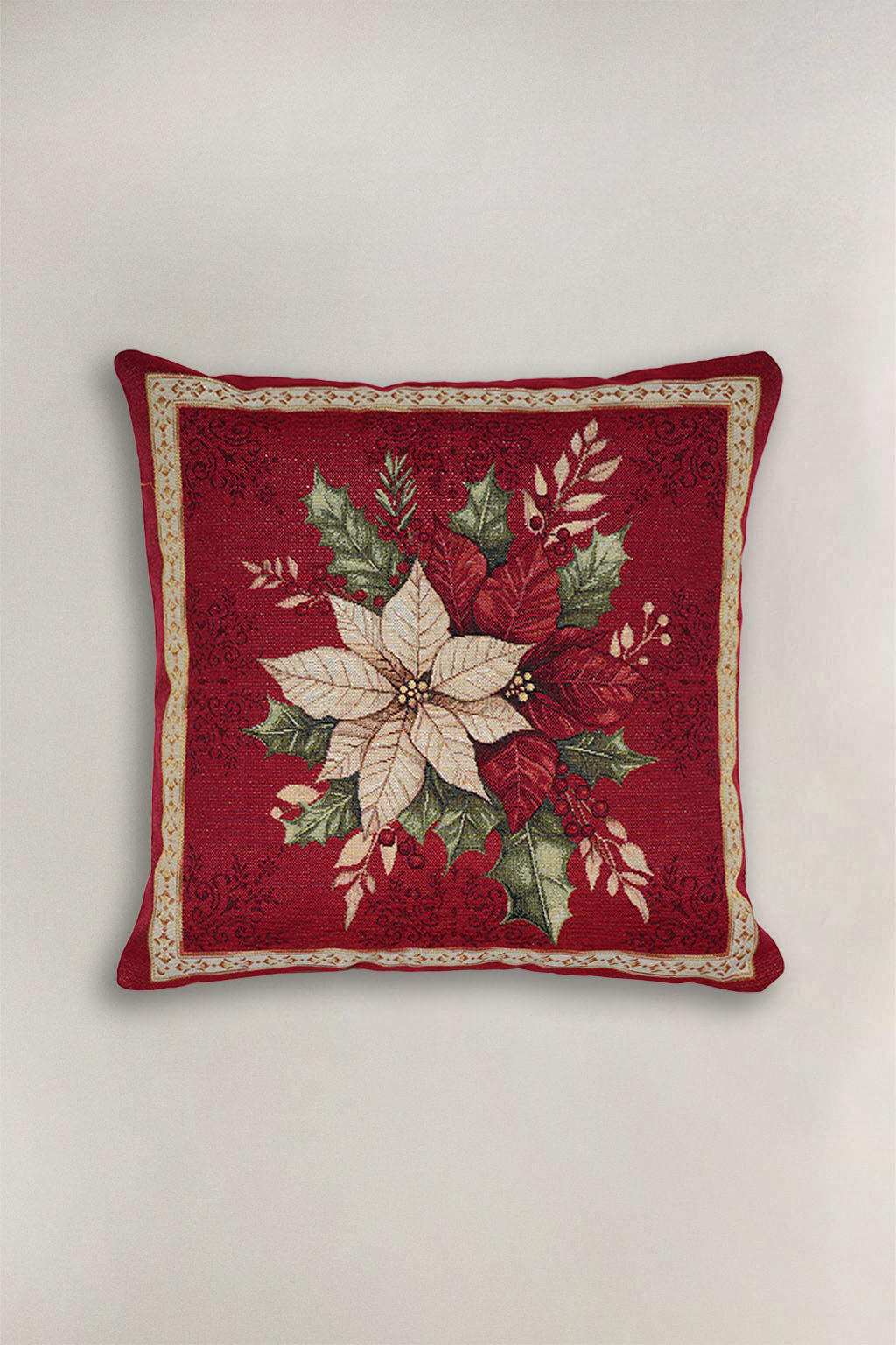 FODERA CUSCINO GOBELIN NATALIZIO FIORE 1