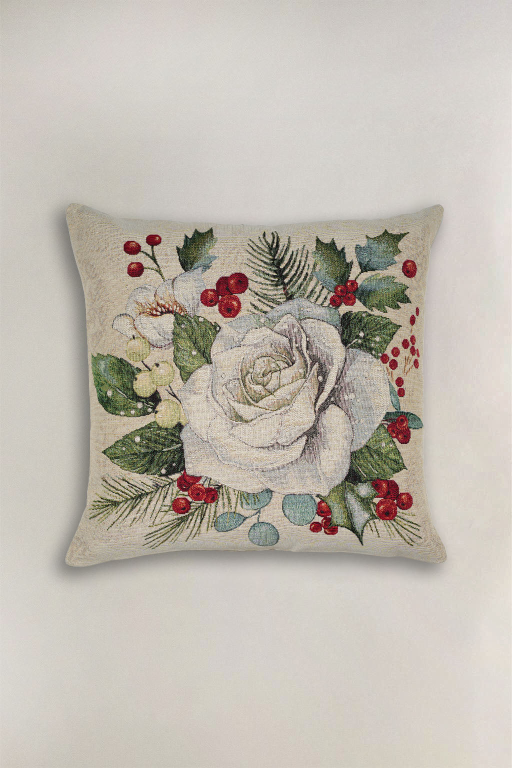 FODERA CUSCINO GOBELIN NATALIZIO FIORE 2