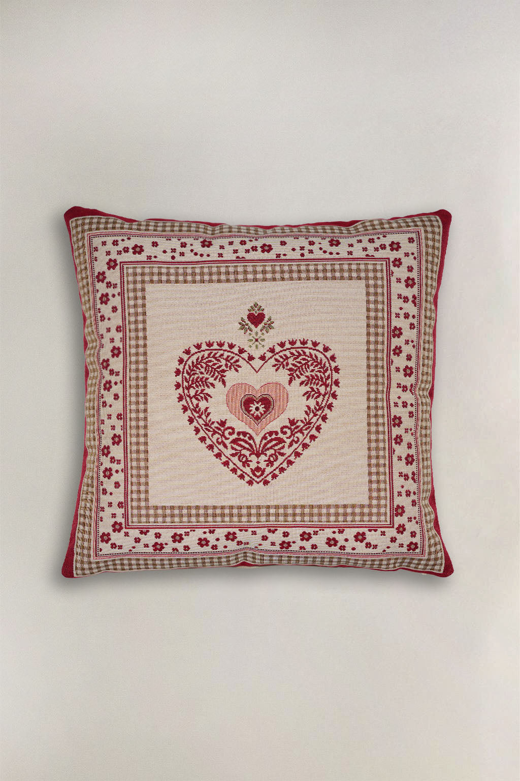 FODERA CUSCINO GOBELIN NATALIZIO CUORE