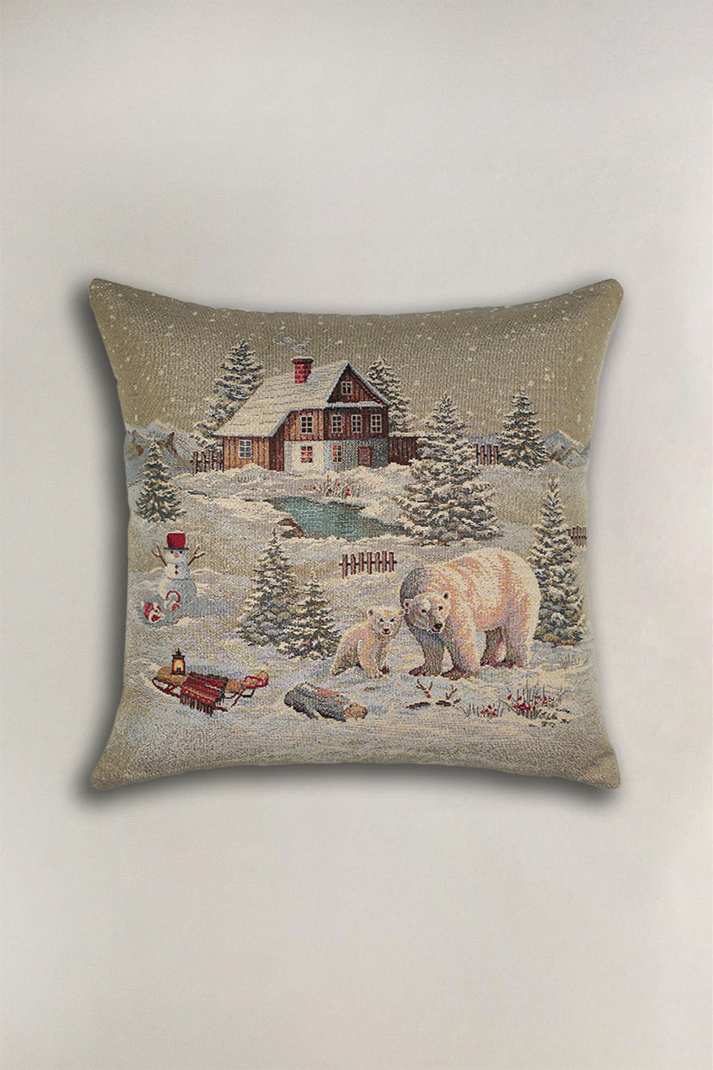 FODERA CUSCINO GOBELIN NATALIZIO ORSO