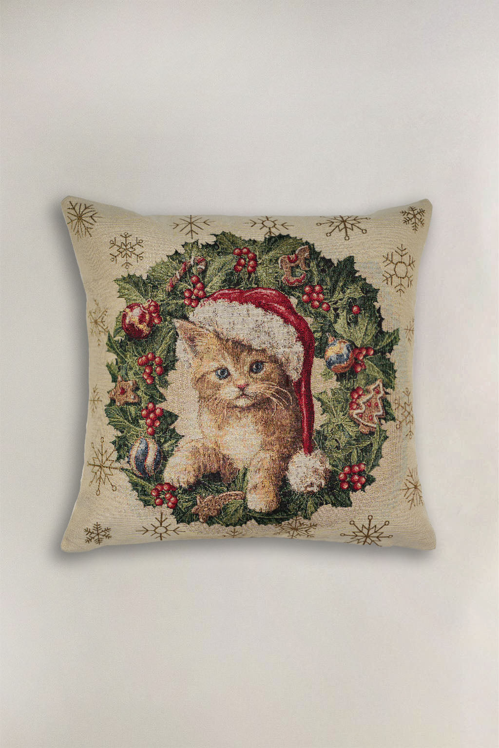 FODERA CUSCINO GOBELIN NATALIZIO GATTO CAPPELLO 1