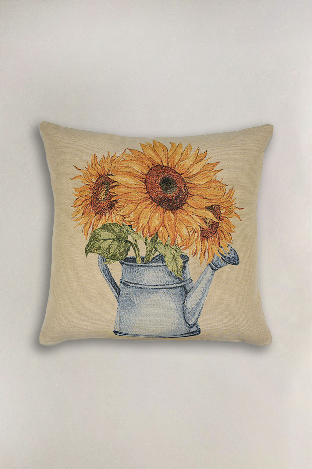 FODERA CUSCINO GOBELIN GIRASOLE CON SECCHIO BLU