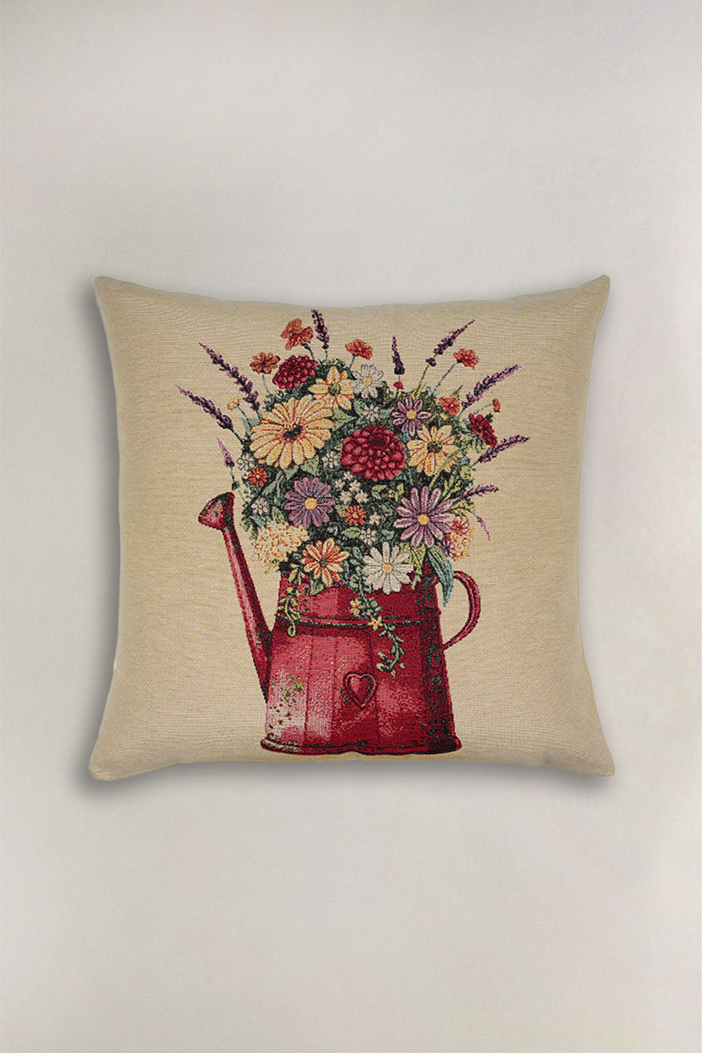 FODERA CUSCINO GOBELIN FIORE CON SECCHIO ROSSO