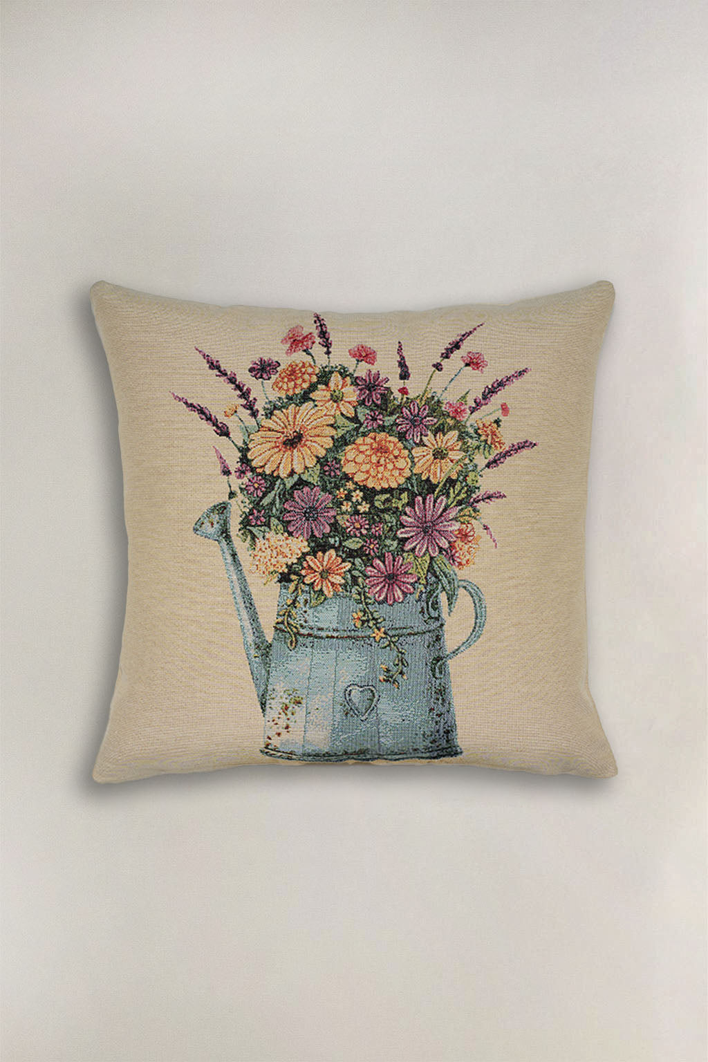 FODERA CUSCINO GOBELIN FIORE CON SECCHIO BLU