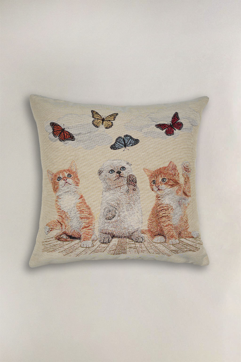 FODERA CUSCINO GOBELIN GATTI E FARFALLE