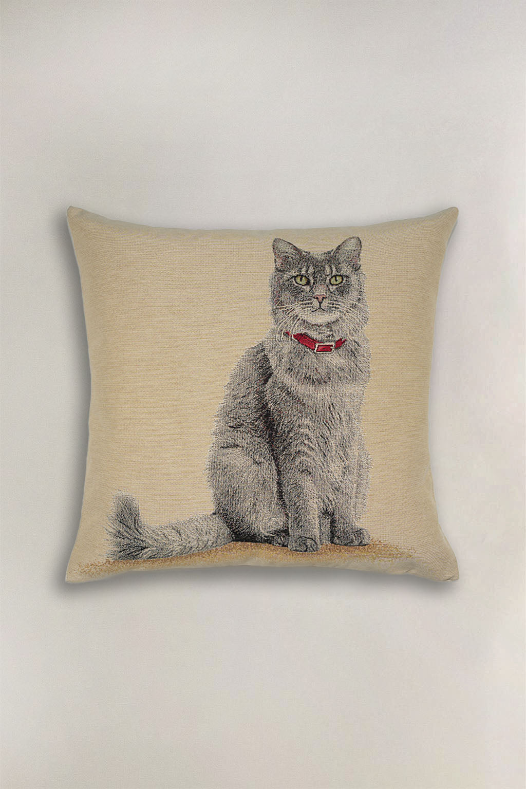 FODERA CUSCINO GOBELIN GATTO GRIGIO