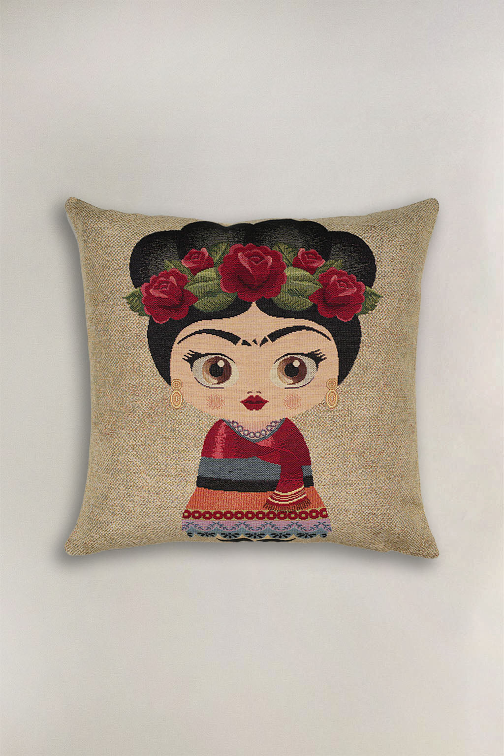 FODERA CUSCINO GOBELIN FRIDA KAHLO ROSSO