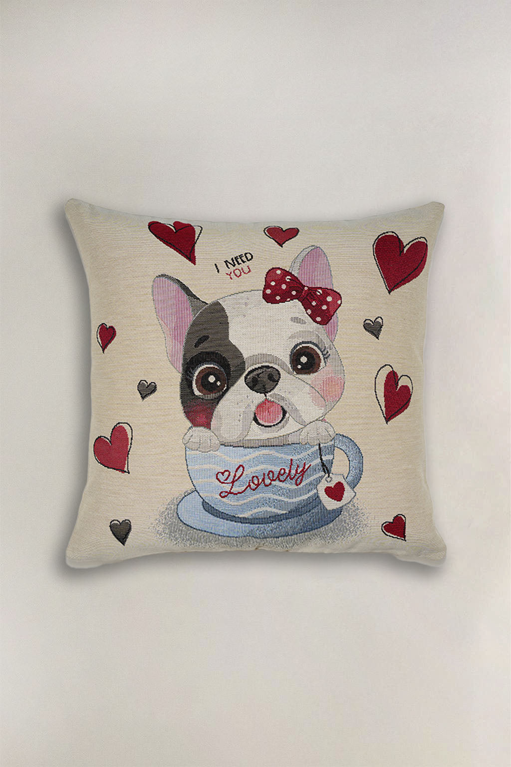 FODERA CUSCINO GOBELIN CANE NELLA TAZZA