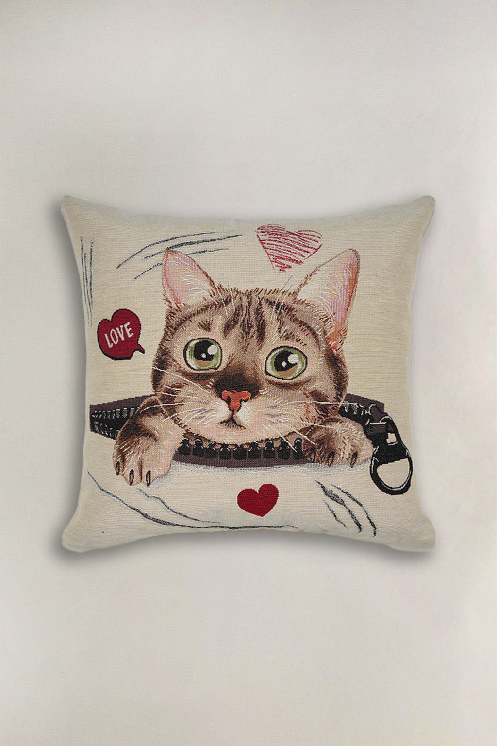 FODERA CUSCINO GOBELIN GATTO LOVE