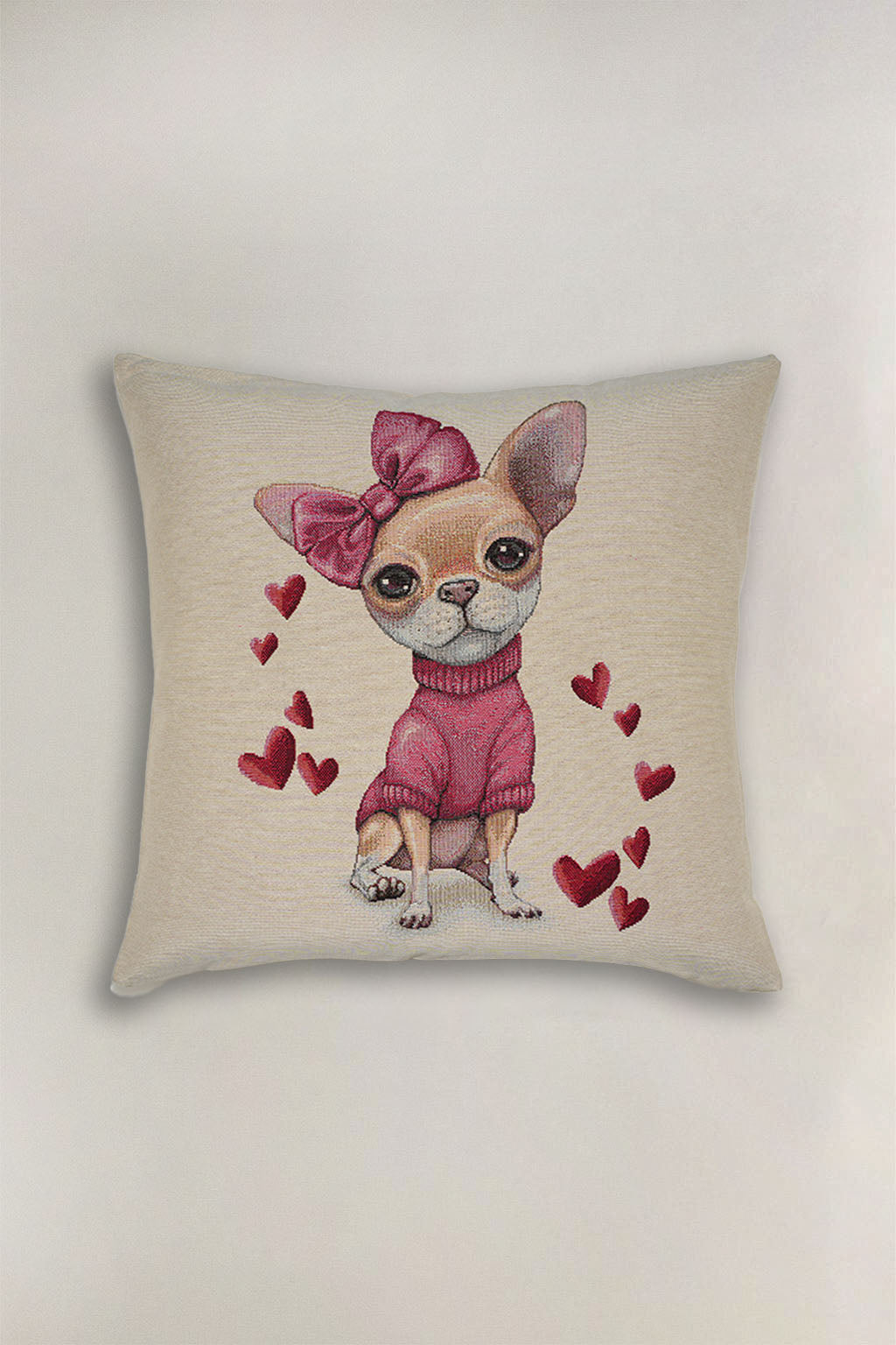 FODERA CUSCINO GOBELIN CHIHUAHUA CON FIOCCO