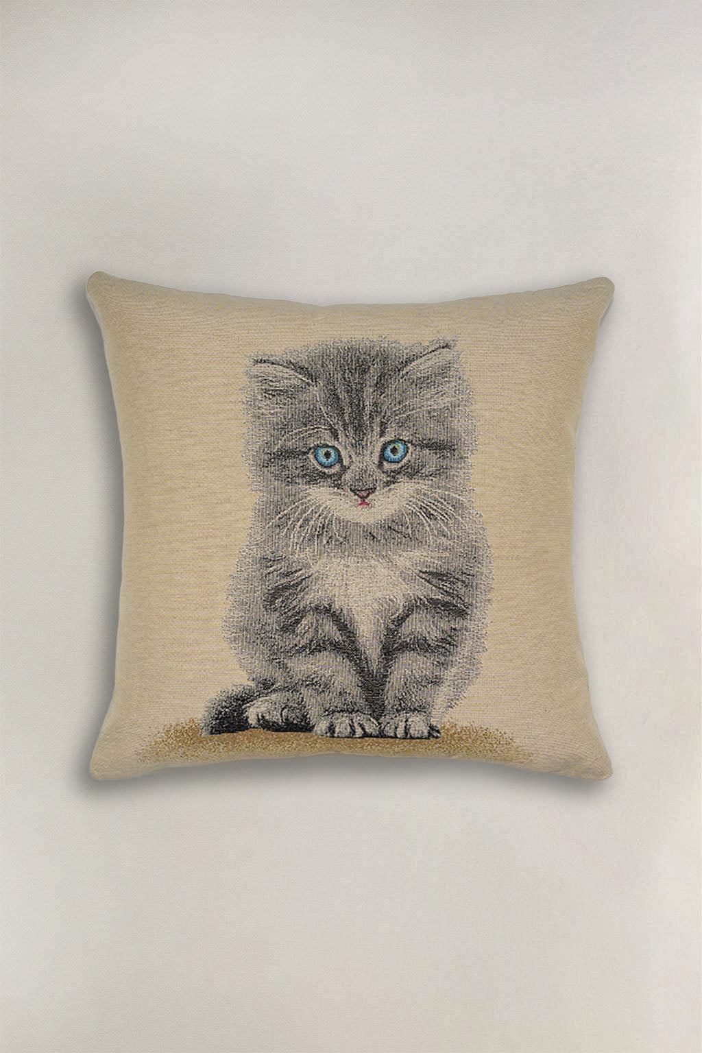 FODERA CUSCINO GOBELIN GATTINO GRIGIO