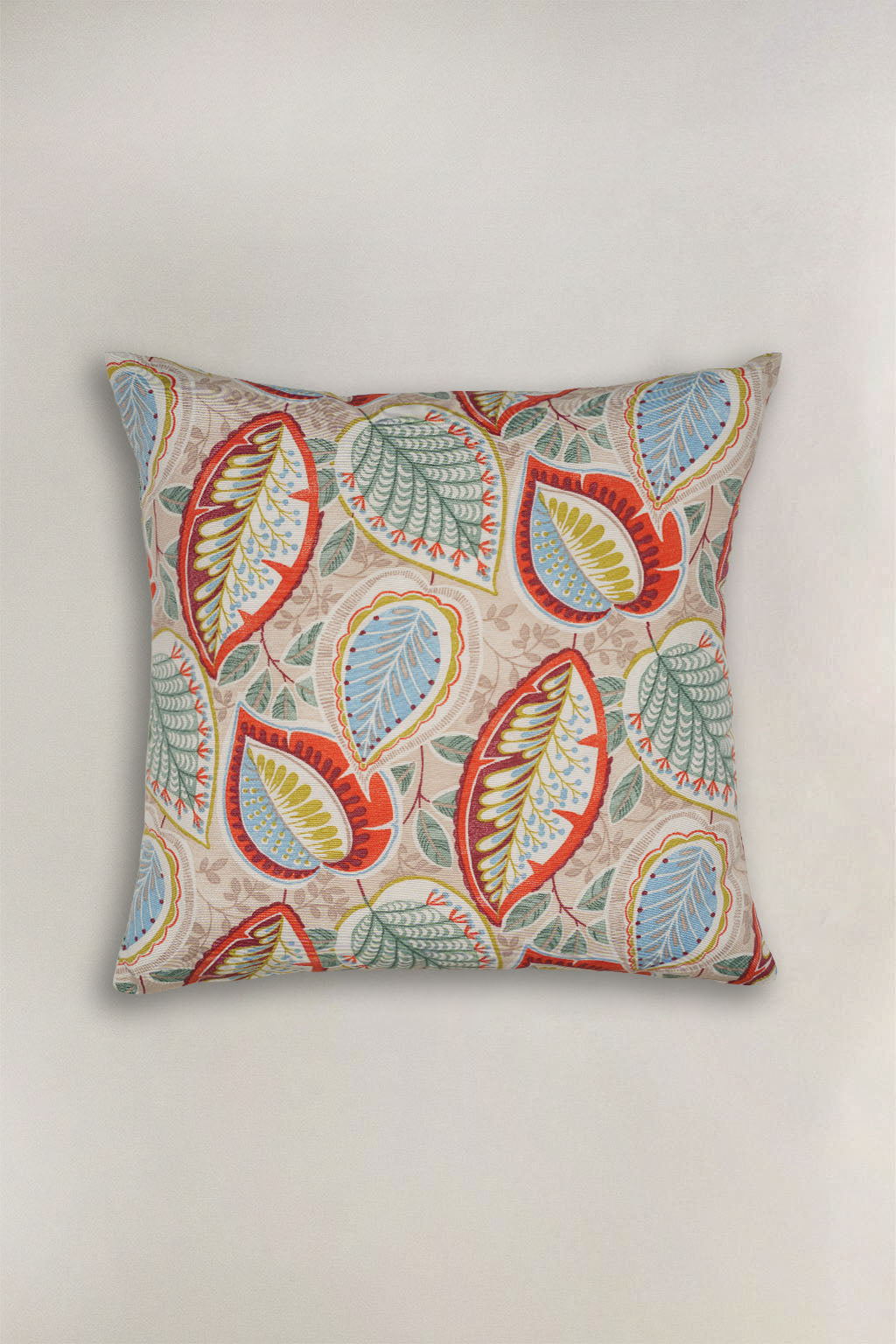 FODERA CUSCINO LONETA FOLIAGE ROSSO