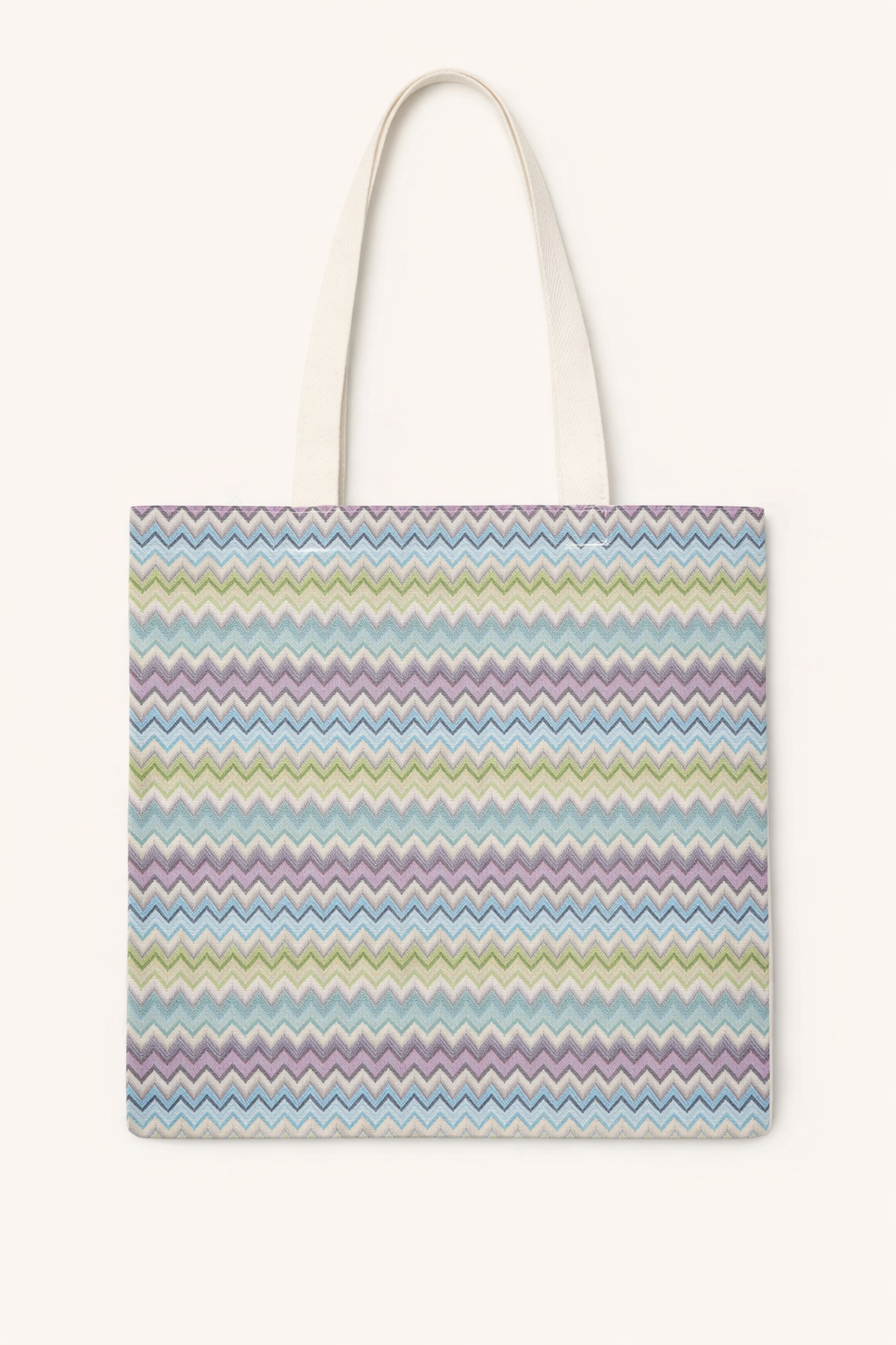 SHOPPING BAG ZIGZAG AZZURRO