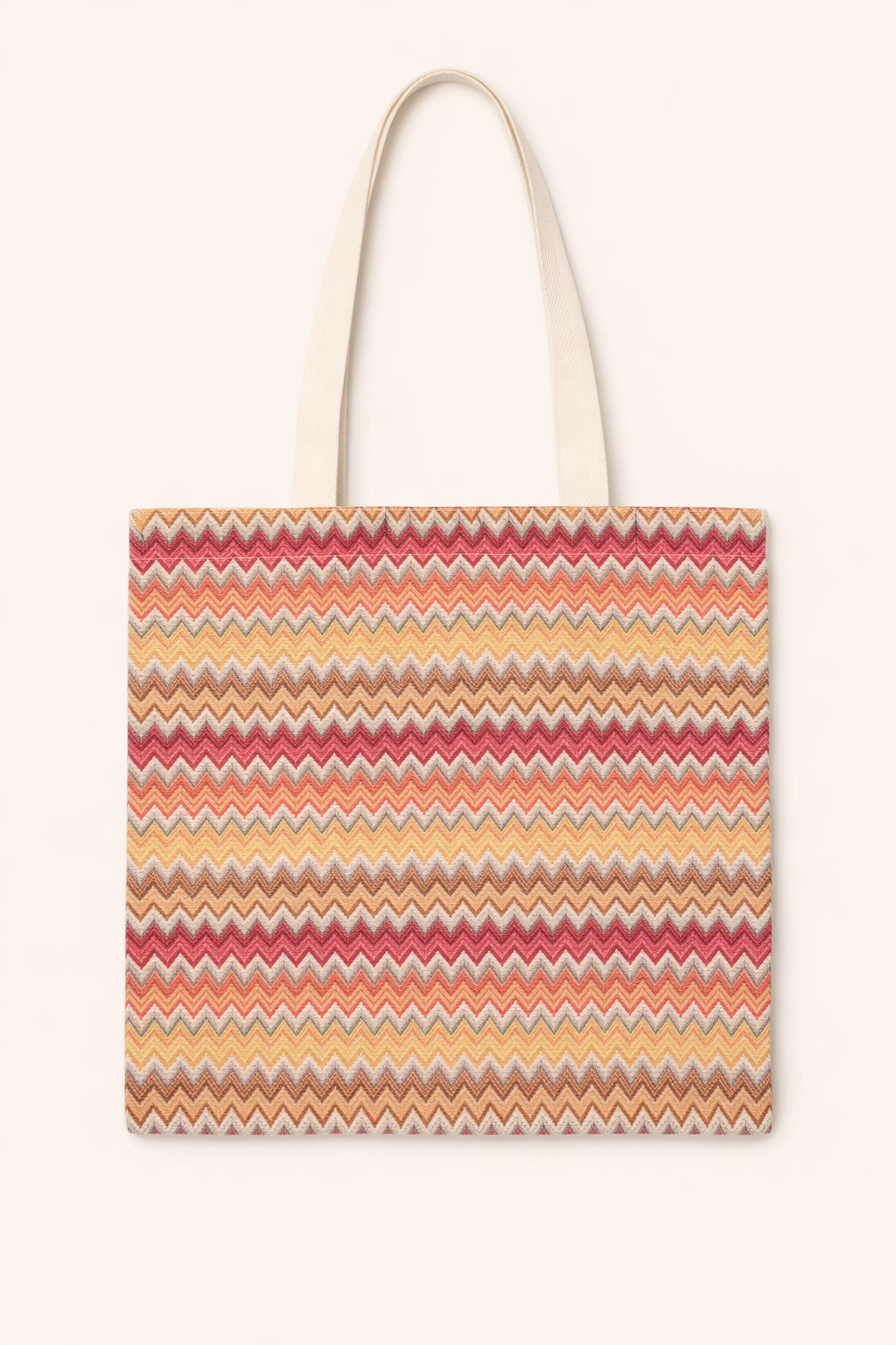 SHOPPING BAG ZIGZAG ARANCIONE