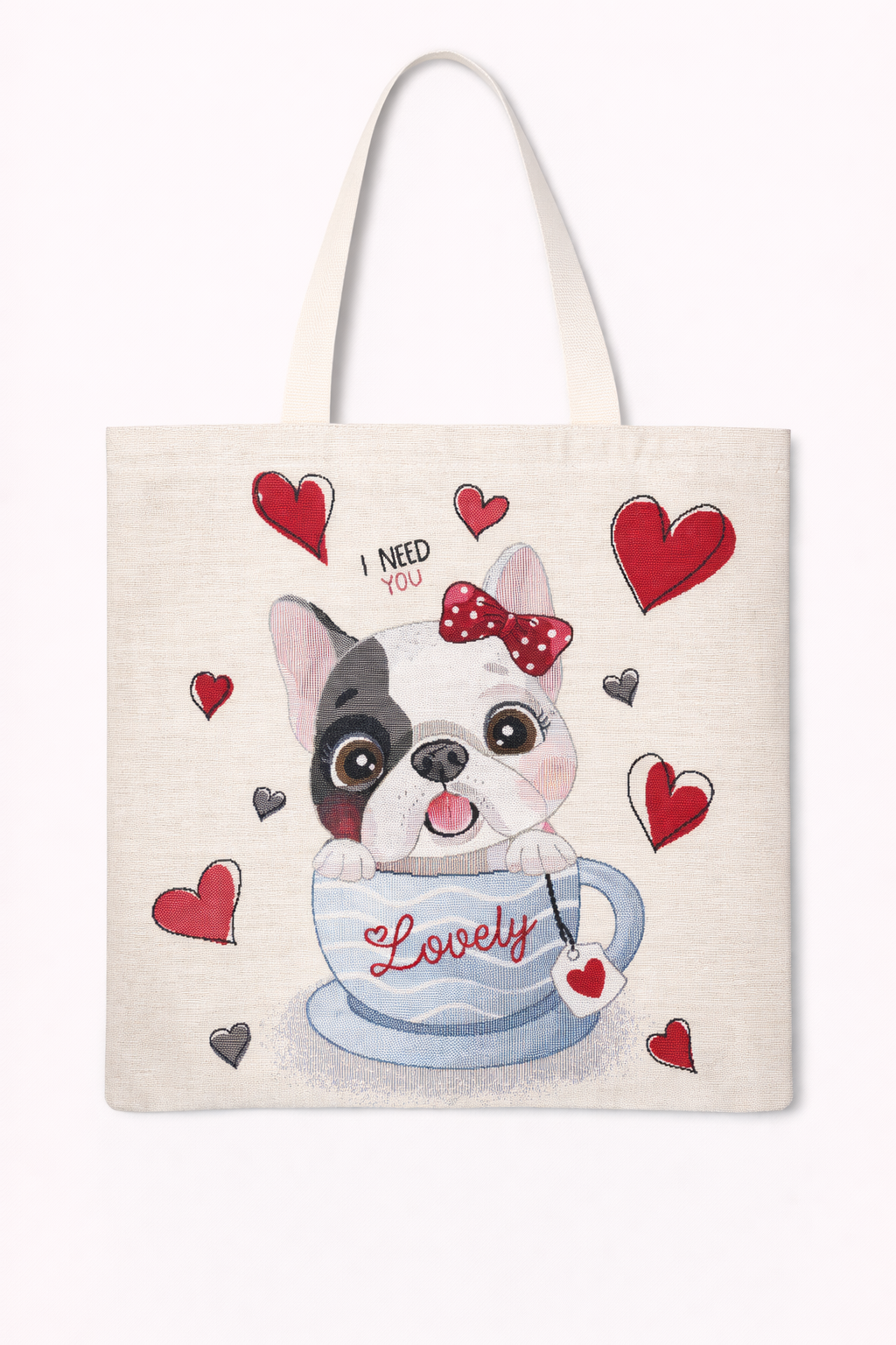 SHOPPING BAG CANE CON CUORE