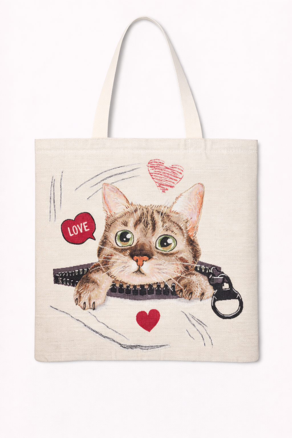 SHOPPING BAG GATTO CON CUORE