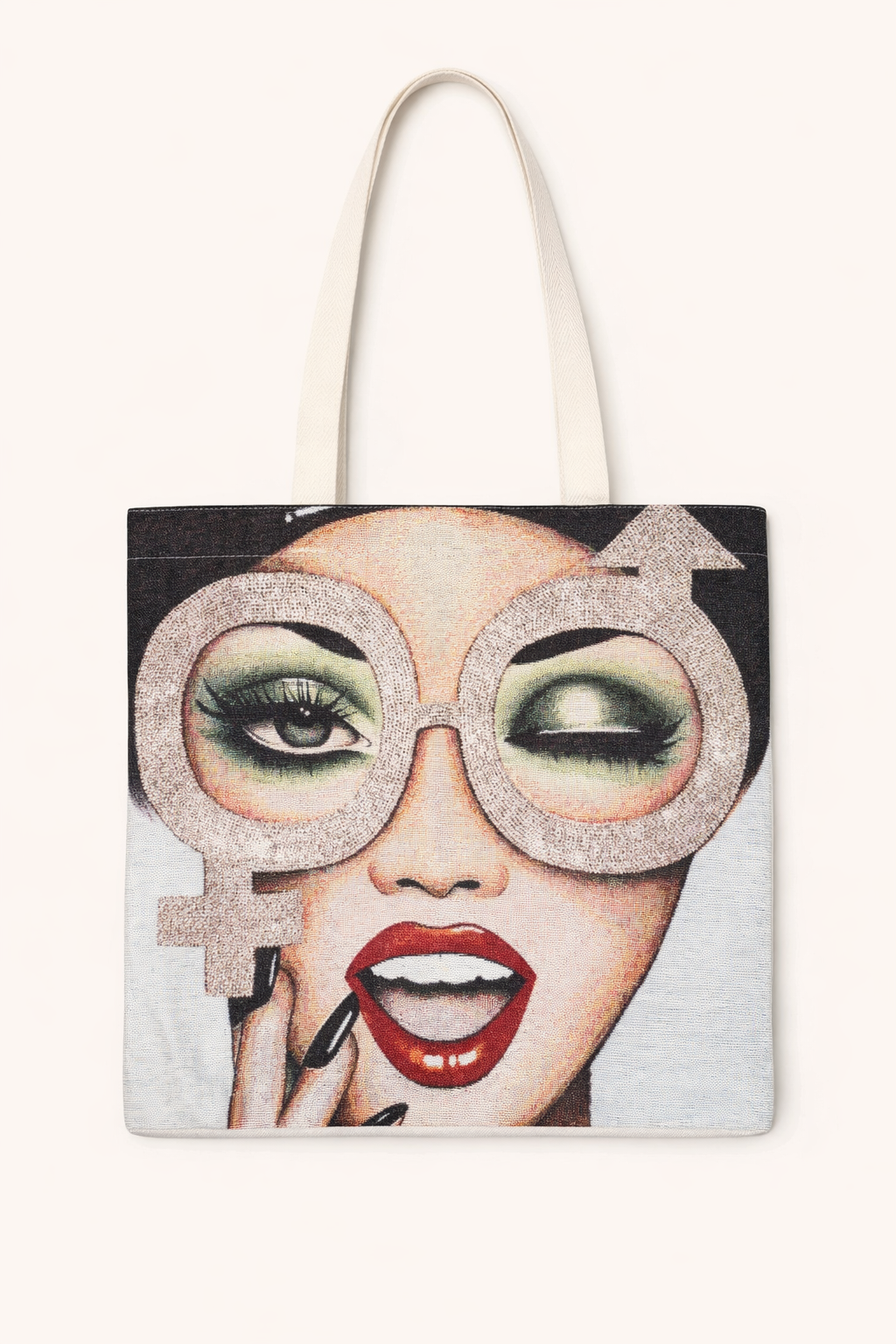 SHOPPING BAG DONNA CON OCCHIALI