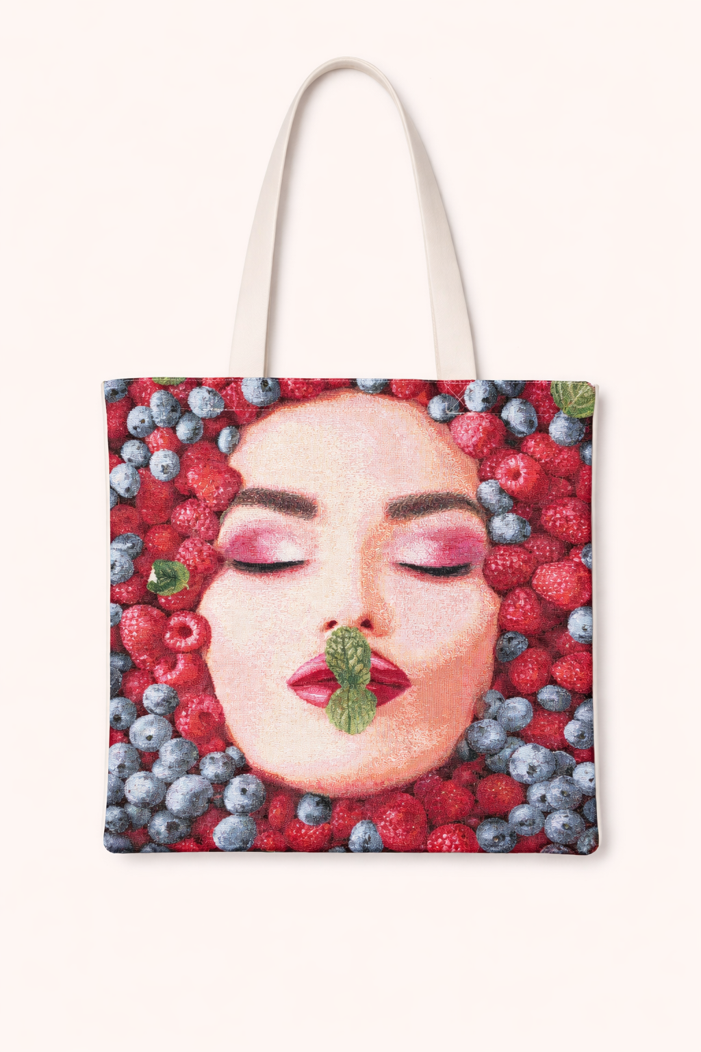 SHOPPING BAG DONNA CON LAMPONI