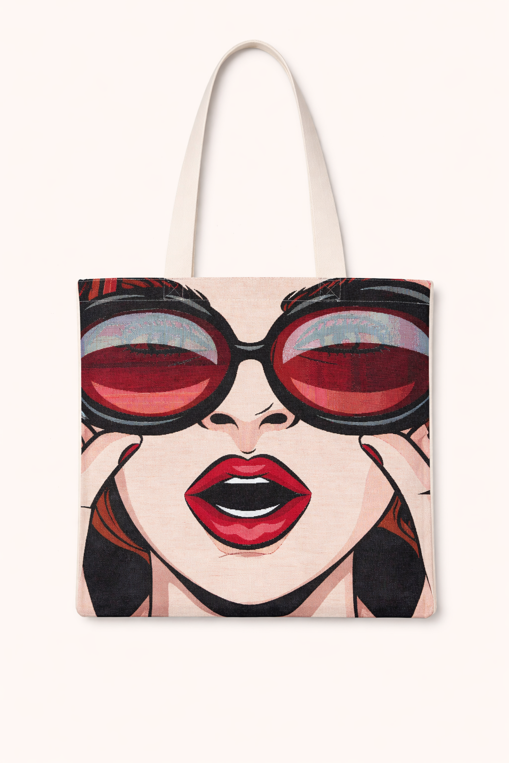 SHOPPING BAG DONNA CON OCCHIALI DA SOLE